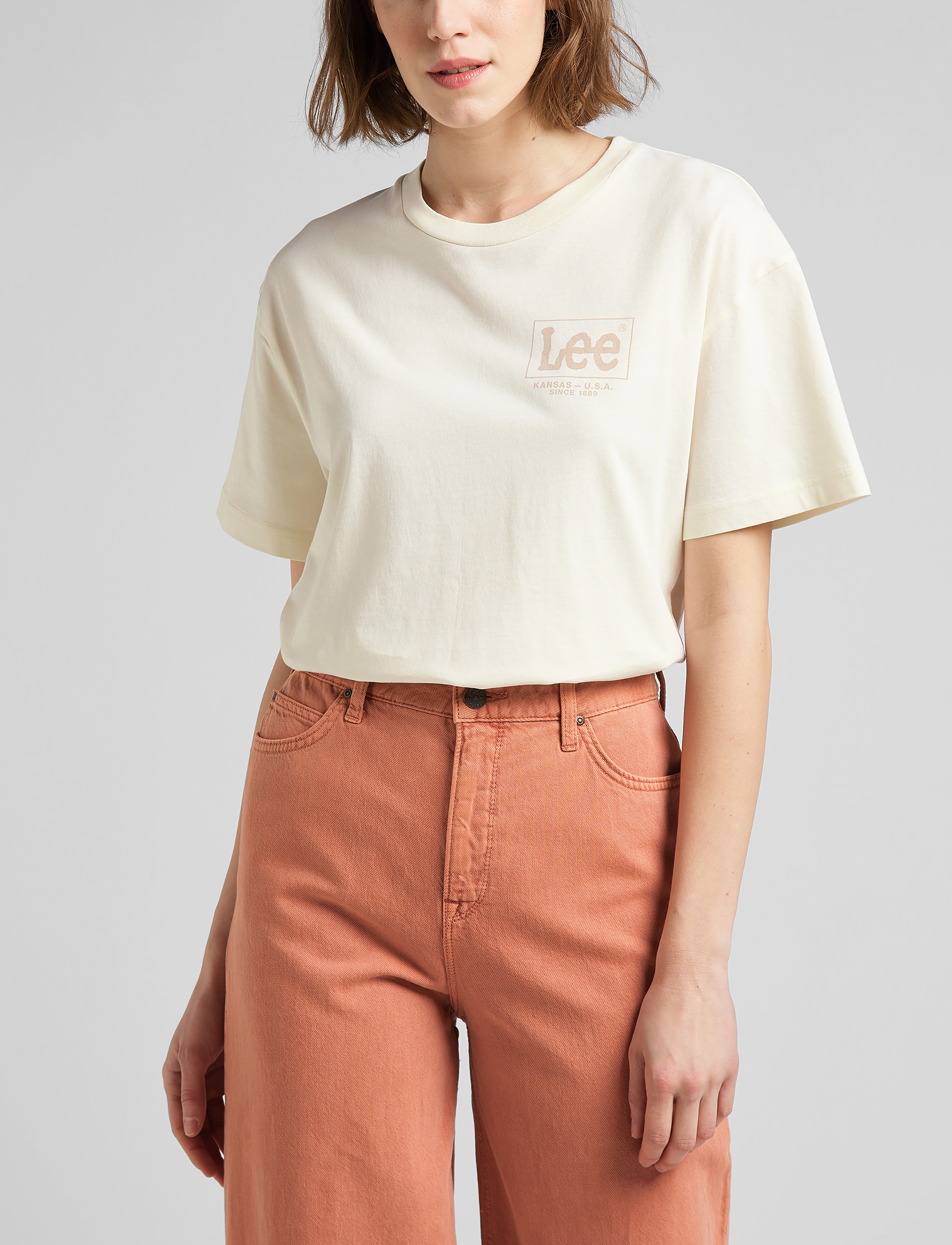 Lee Jeans - CREW NECK TEE - ecru - 2