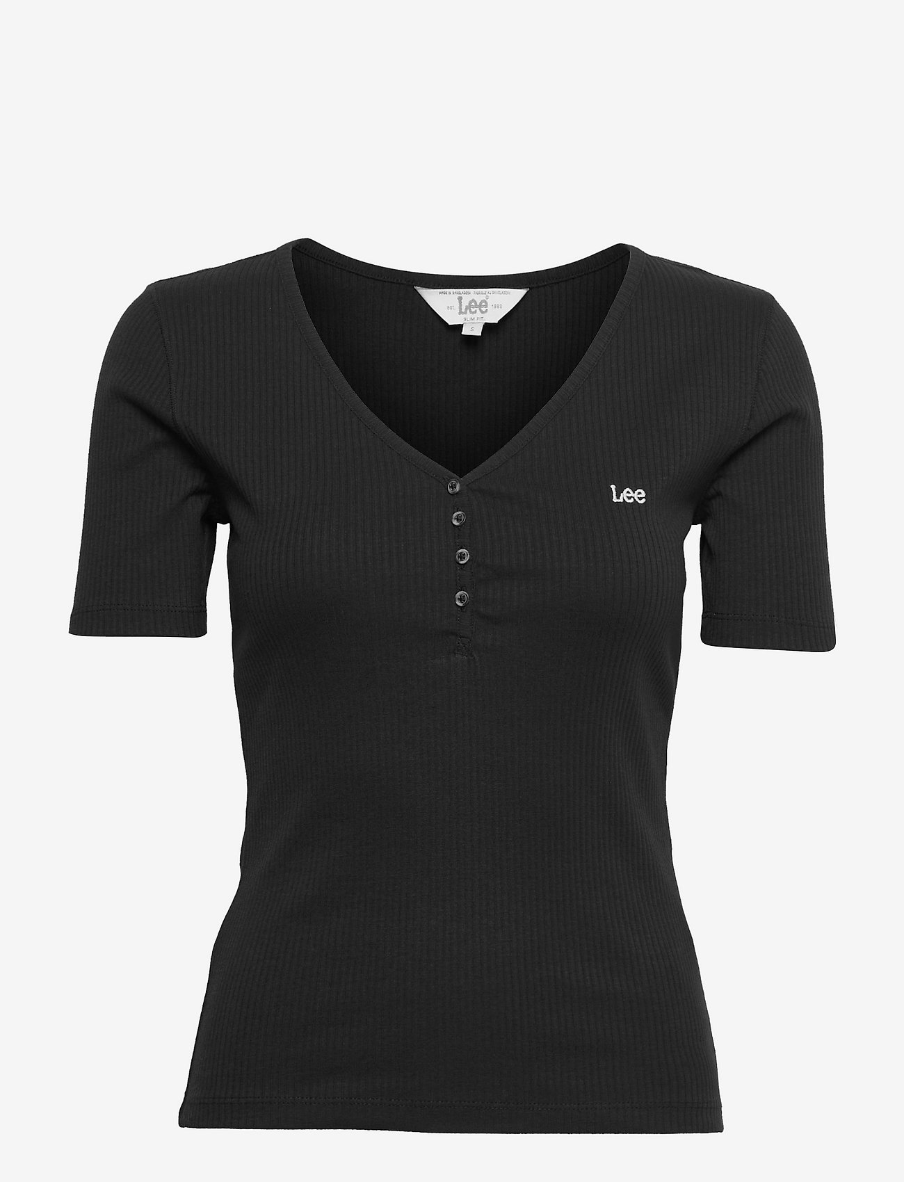 Lee Jeans - SS HENLEY - black - 0