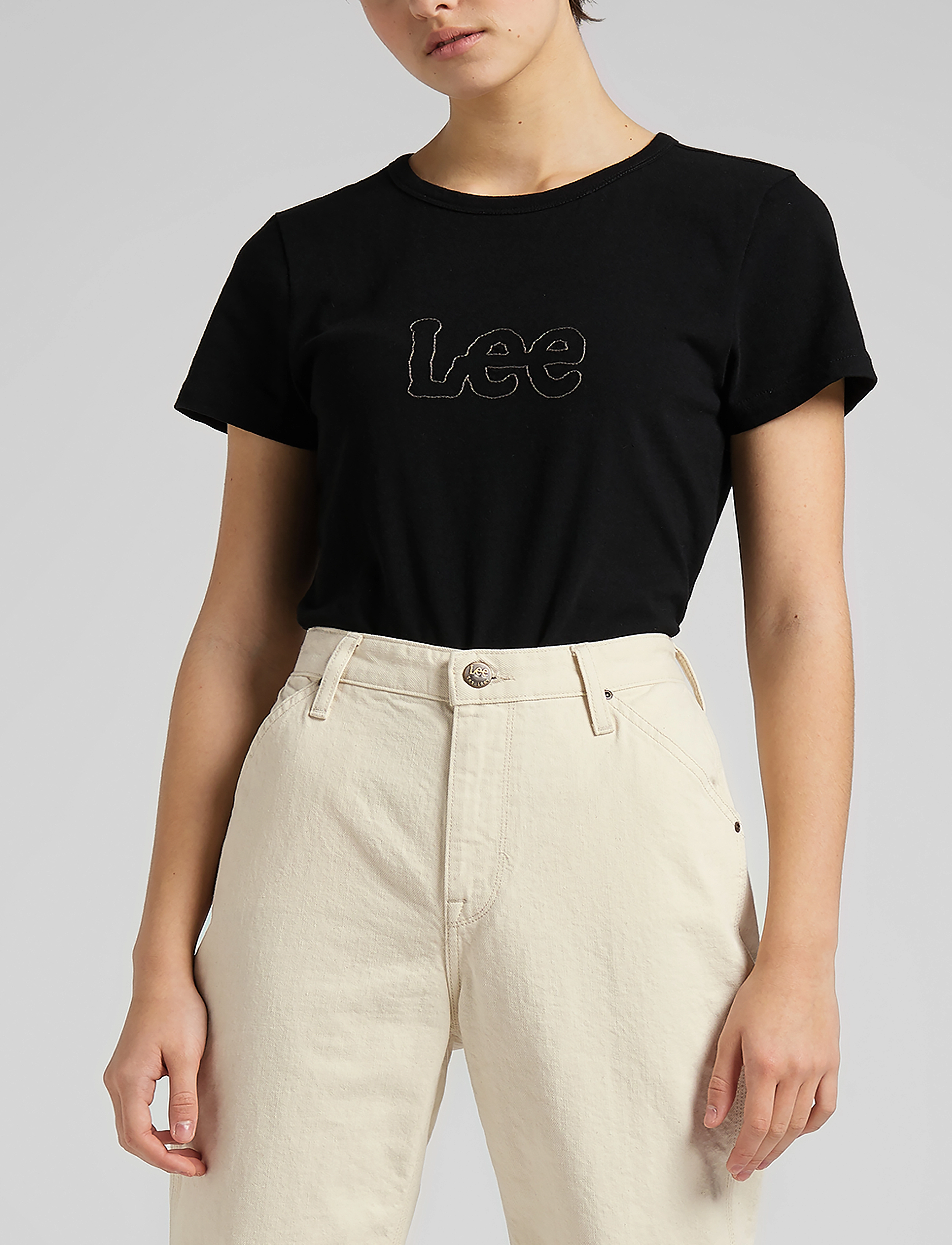 Lee Jeans - SLIM CROPPED TEE - black - 2