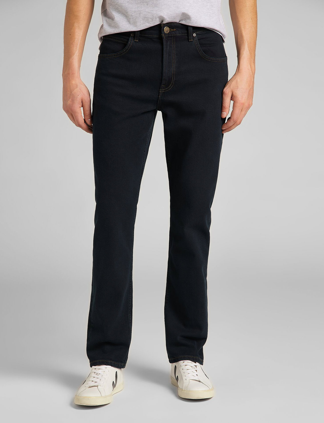 Lee Jeans - BROOKLYN STRAIGHT - regular piegriezuma džinsa bikses - blue black - 0