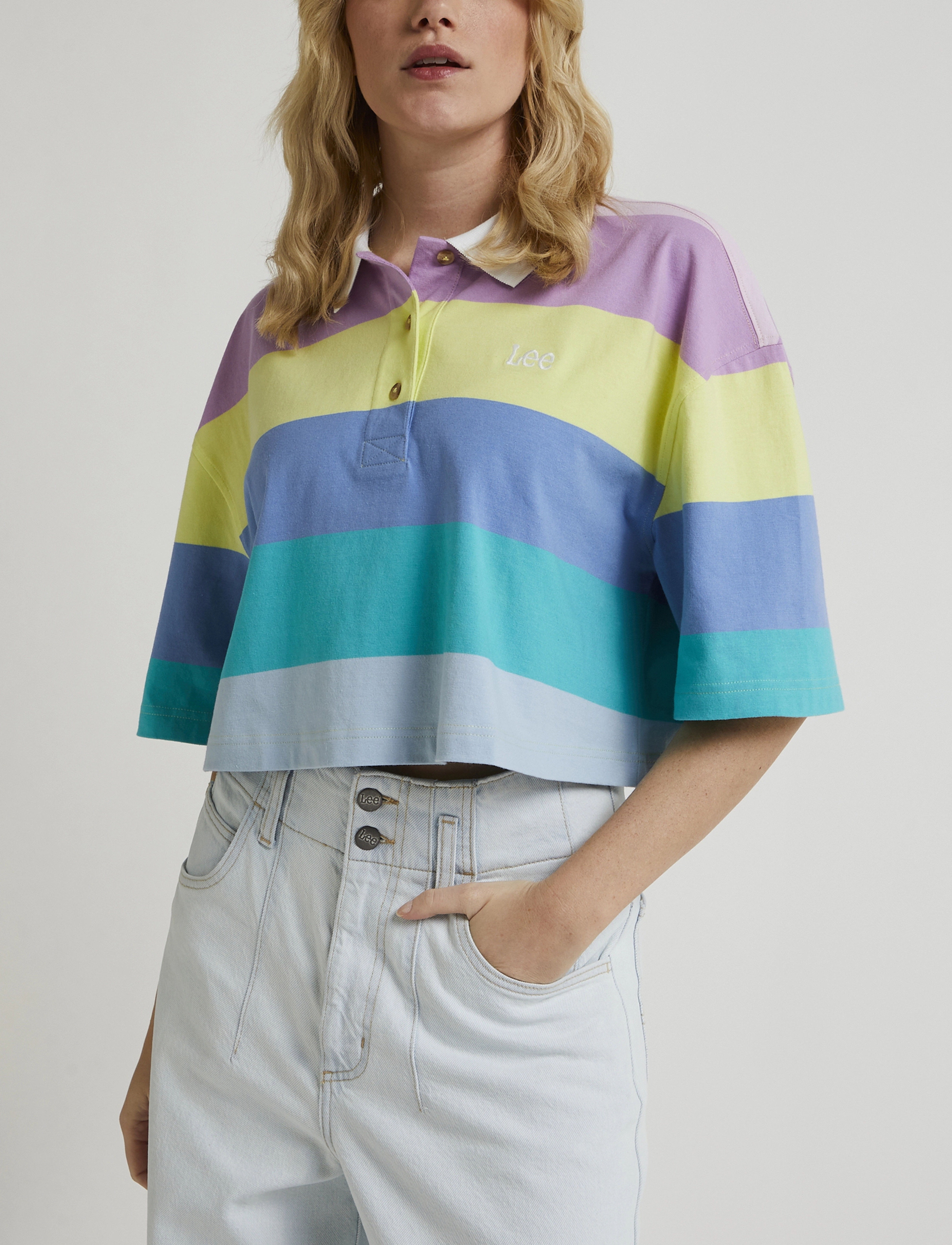 Lee Jeans - CROPPED POLO - brimstone - 2