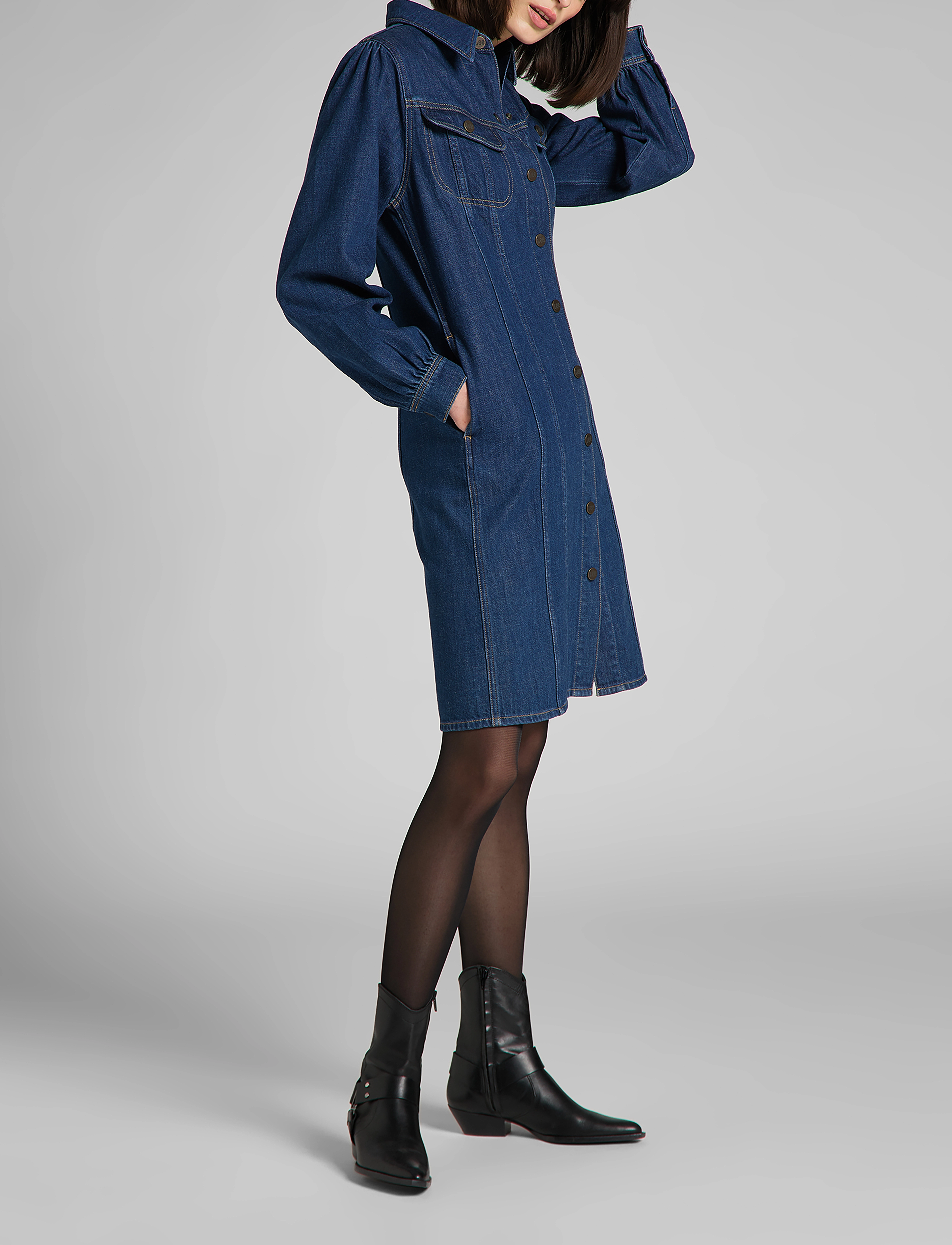 Lee Jeans - VOLUME SLEEVE DRESS - rinse - 5