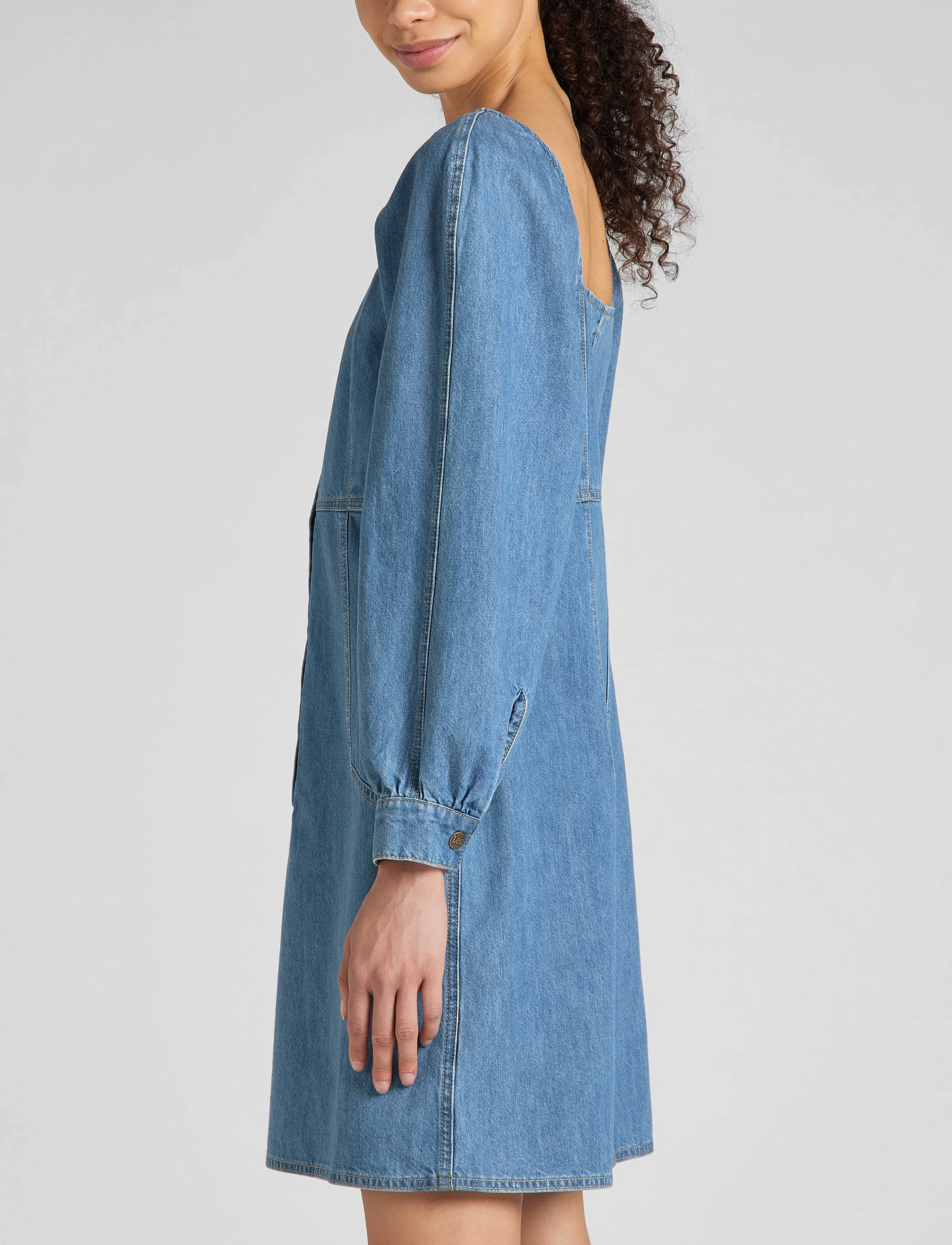 Lee Jeans - PUFF SLEEVE DRESS - mid stone - 5