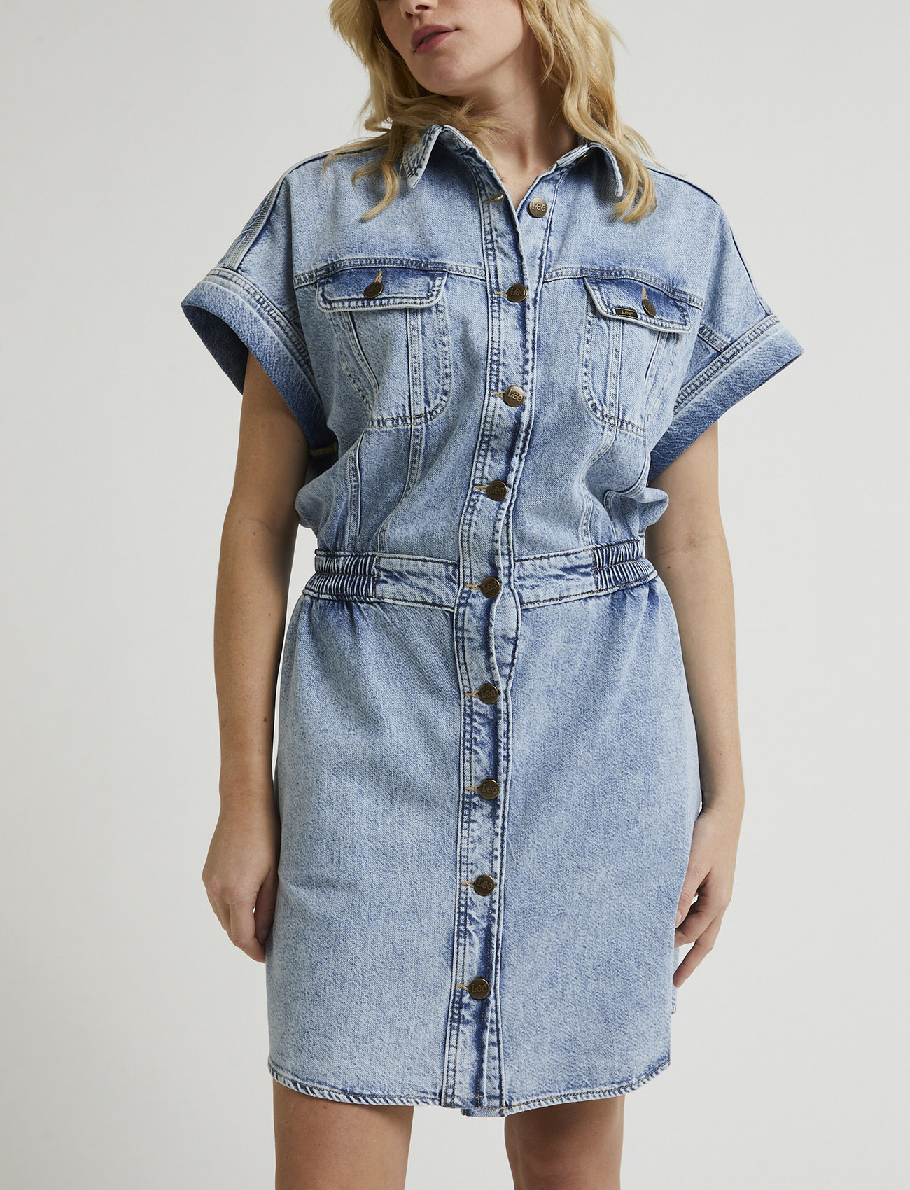 Lee Jeans - RIDER SHIRTDRESS - shirt dresses - frosted blue - 0