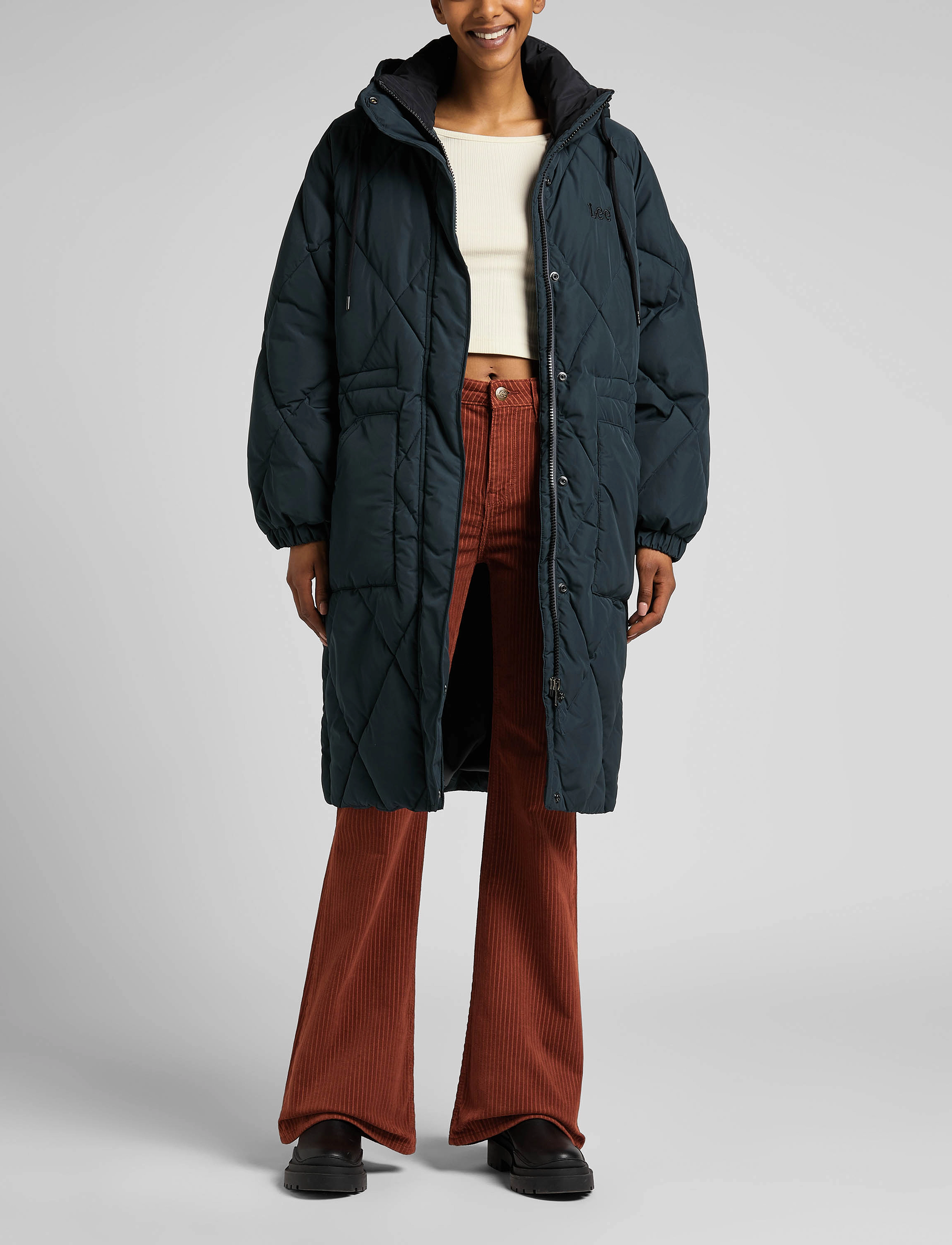 Lee Jeans - LONG PUFFER - charcoal - 4