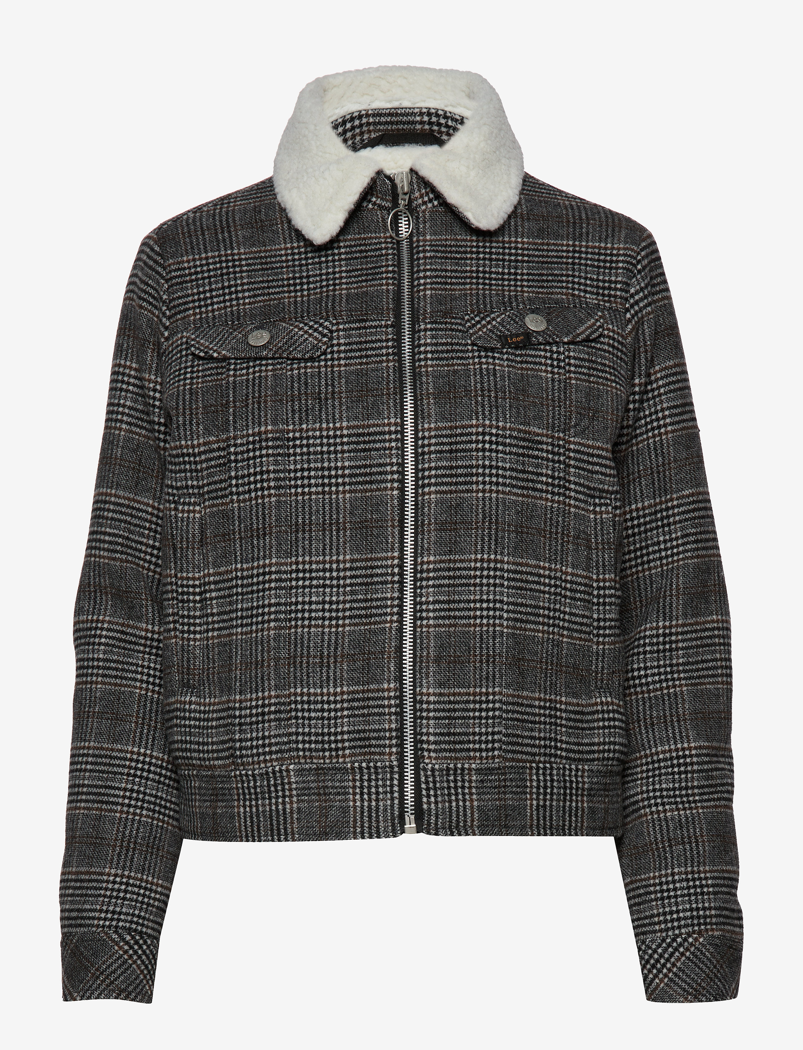 Lee Jeans - WOOL CHECK SHERPA JK - khaki - 0