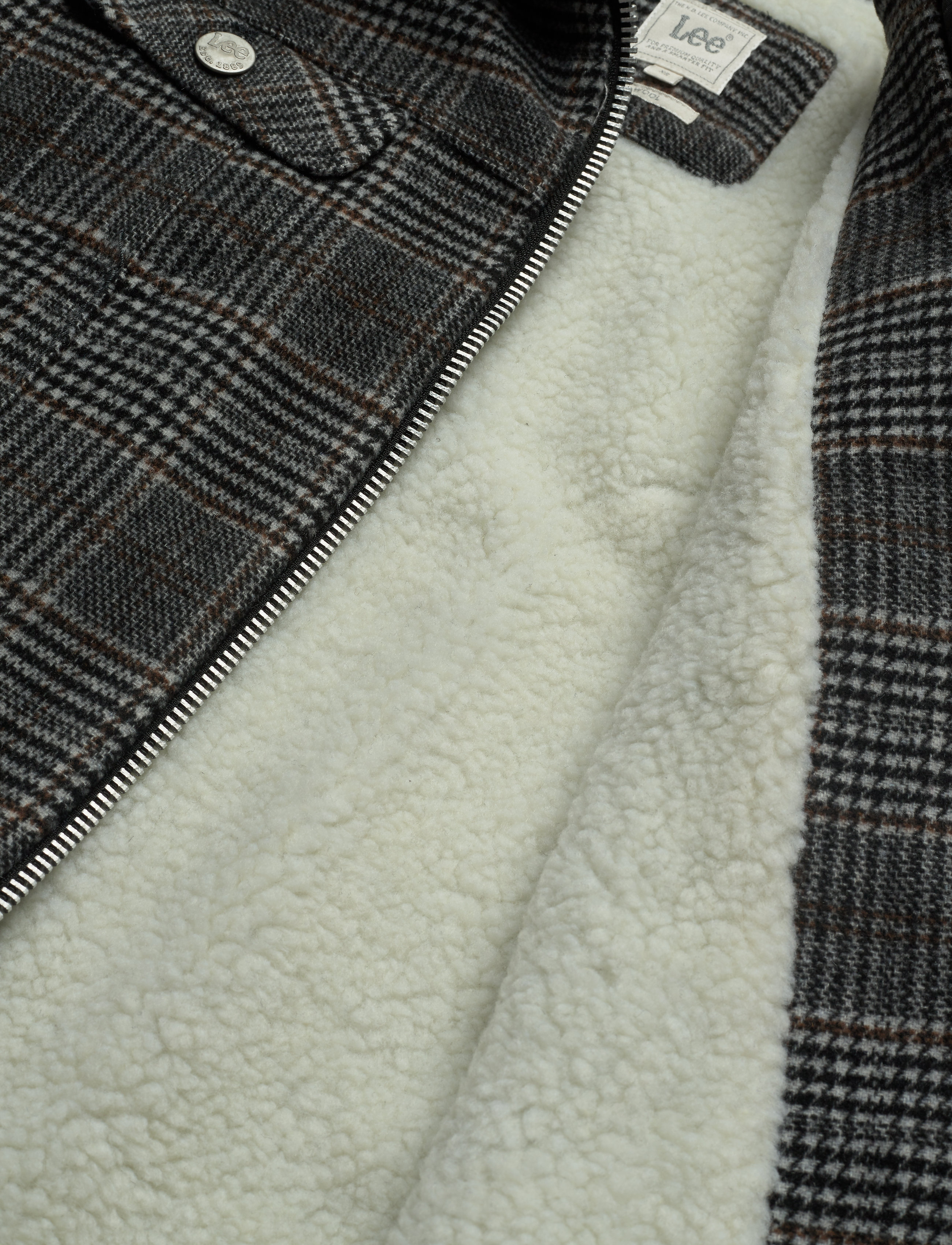 Lee Jeans - WOOL CHECK SHERPA JK - khaki - 4