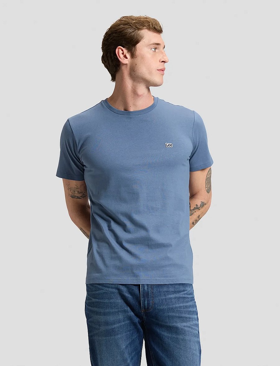 Lee Jeans - SS PATCH LOGO TEE - kortærmede t-shirts - bering sea - 0