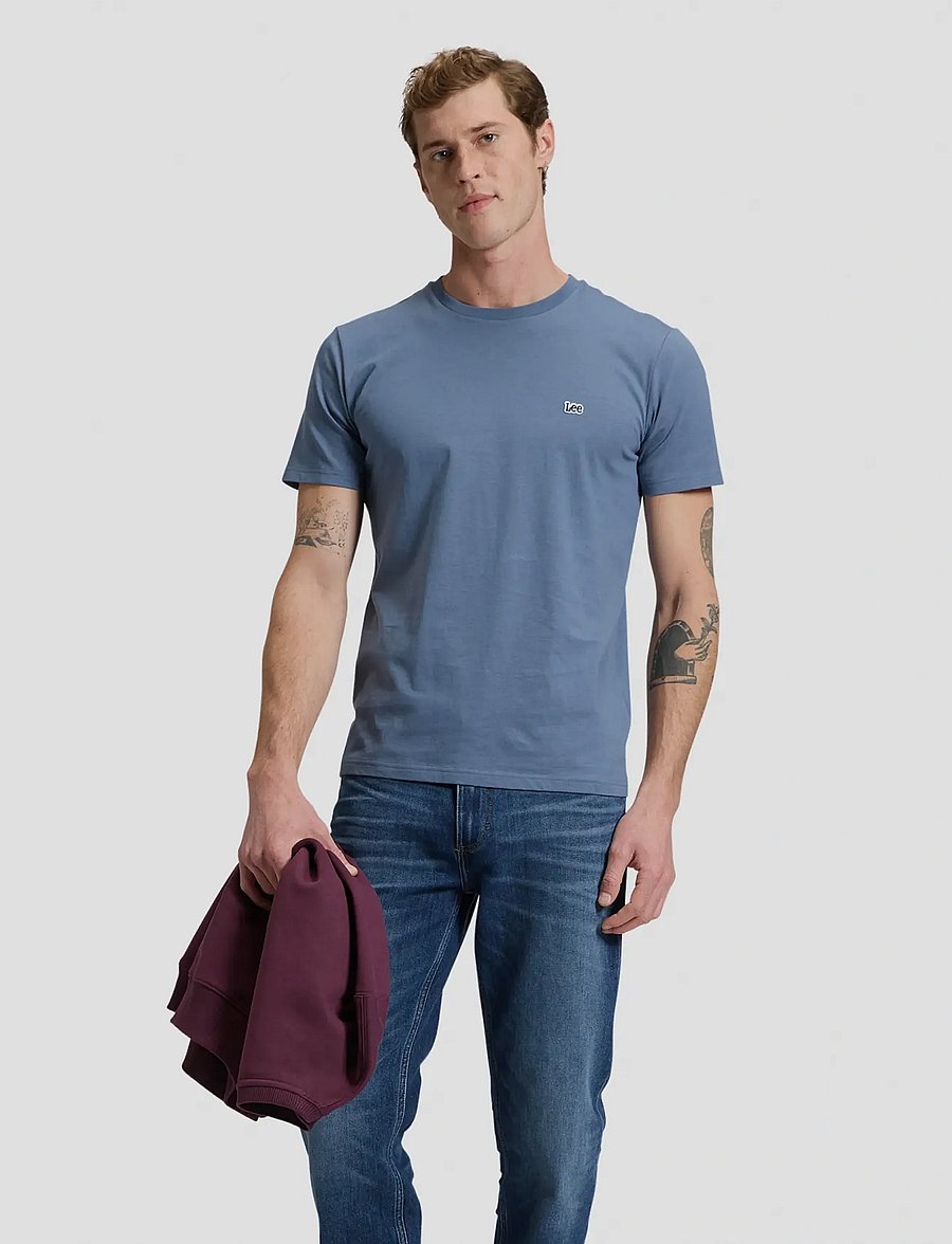 Lee Jeans - SS PATCH LOGO TEE - kortærmede t-shirts - bering sea - 2