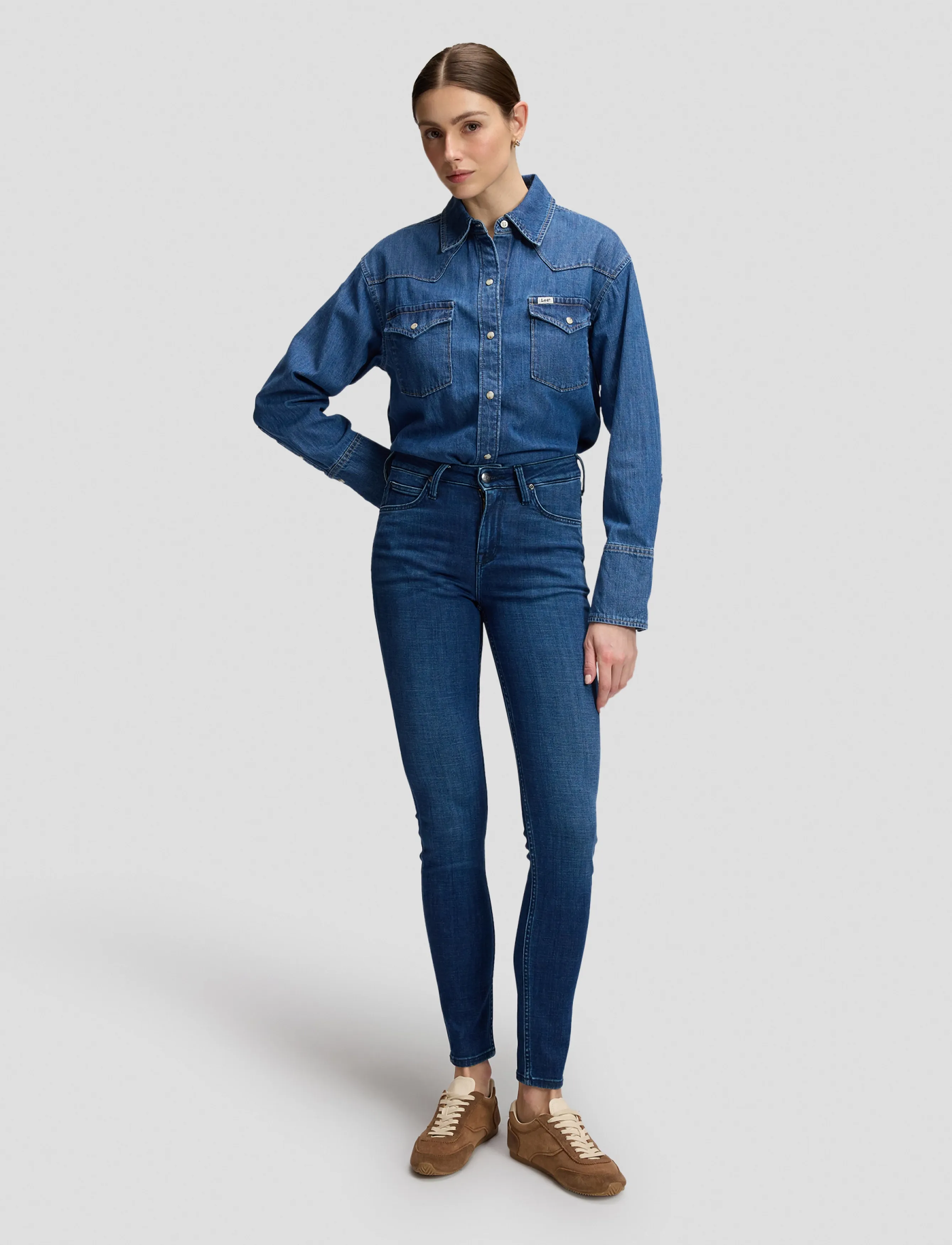 Lee Jeans Scarlett High, 29 x 29, Jeans, Marineblau - Skinny, Frauen