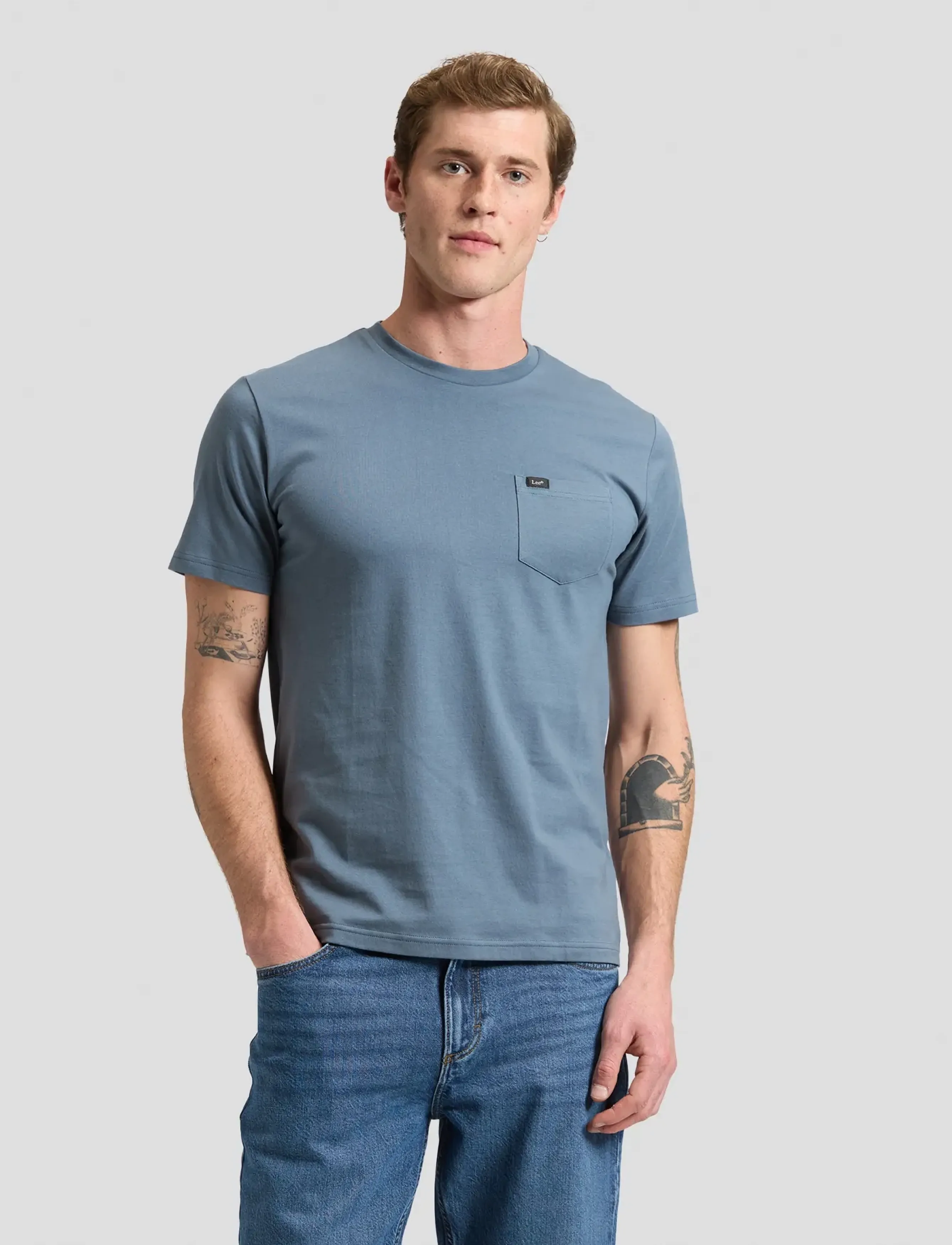 Lee Jeans POCKET TEE - T-särgid - VINTAGE BLUE / blue