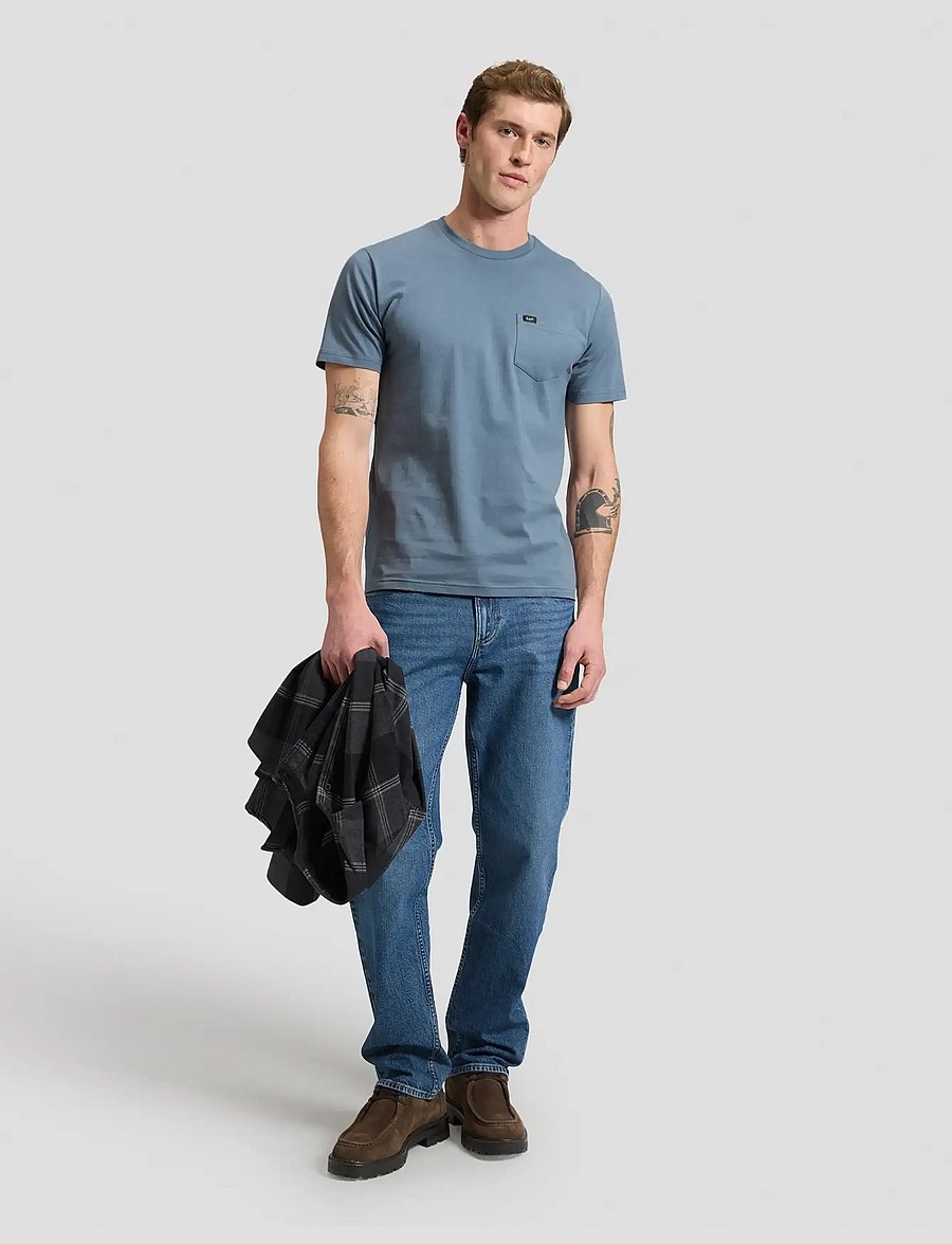 Lee Jeans - POCKET TEE - kortærmede t-shirts - vintage blue - 3