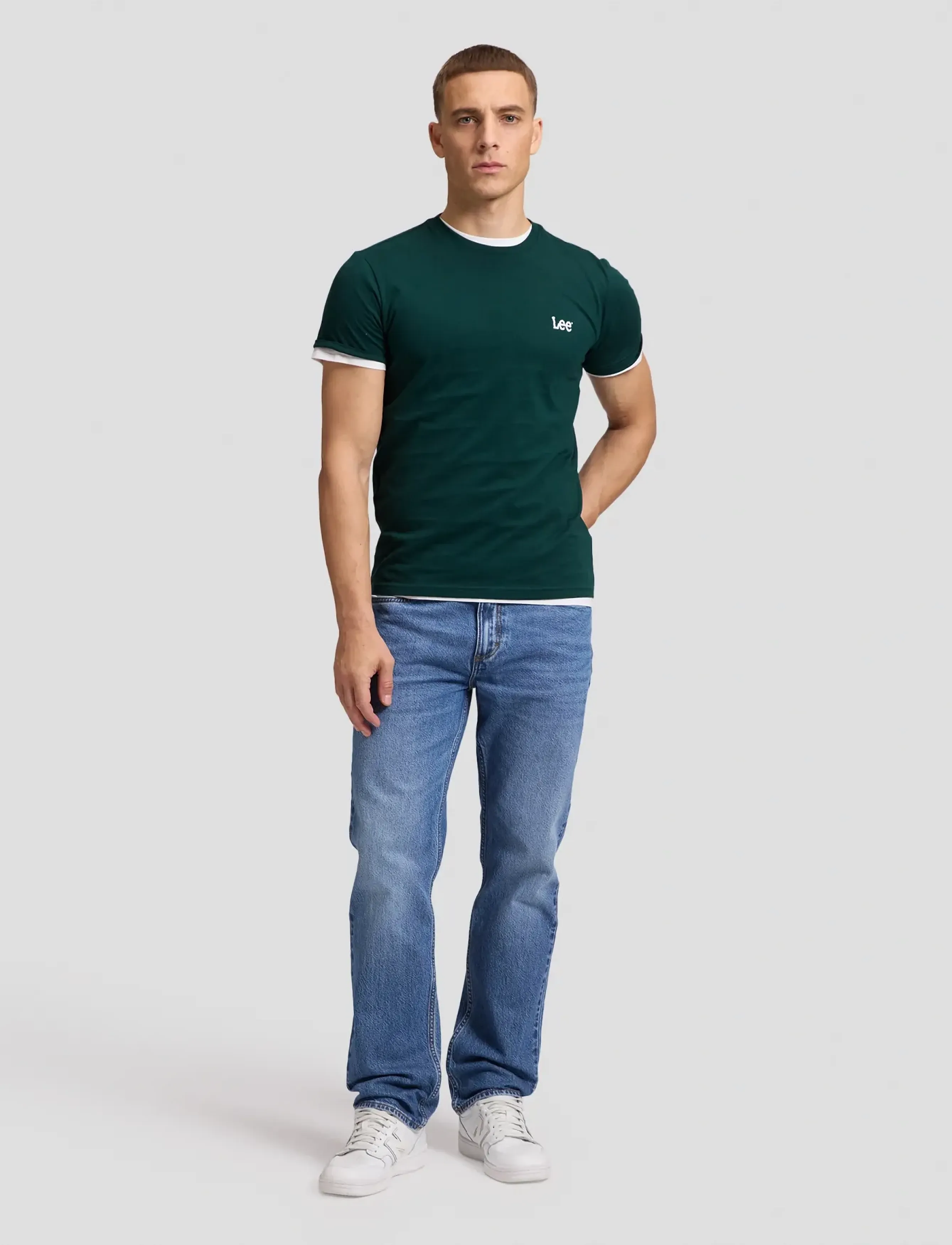 Lee Jeans - MULTI PACK CREW - autumn clothing - jade forest white - 3