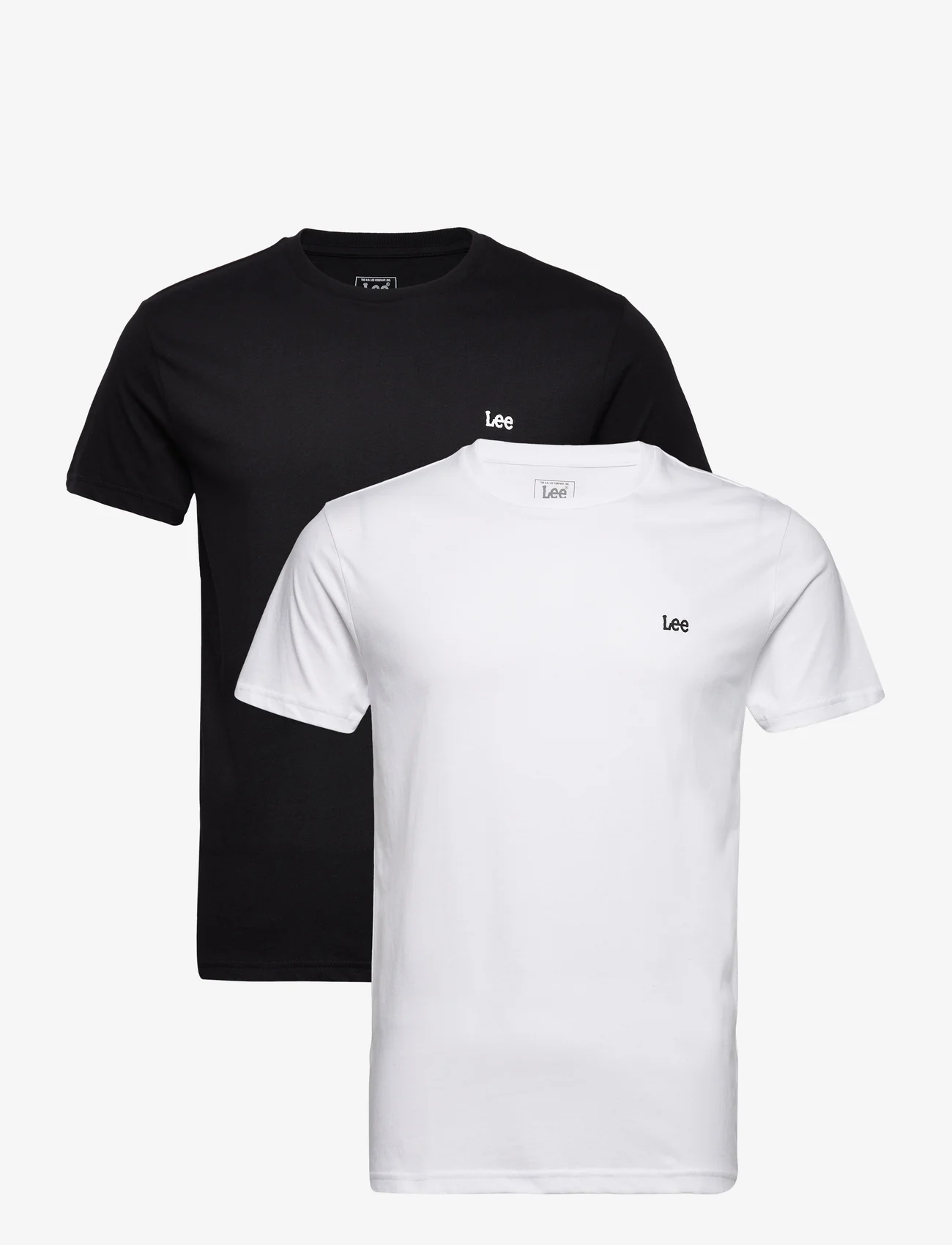 Lee Jeans - TWIN PACK CREW - lägsta priserna - black white - 0