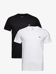 Lee Jeans - TWIN PACK CREW - short-sleeved t-shirts - black white - 0