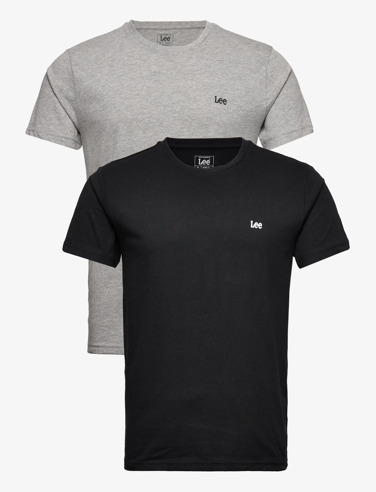 Lee Jeans - TWIN PACK CREW - short-sleeved t-shirts - black/grey - 0