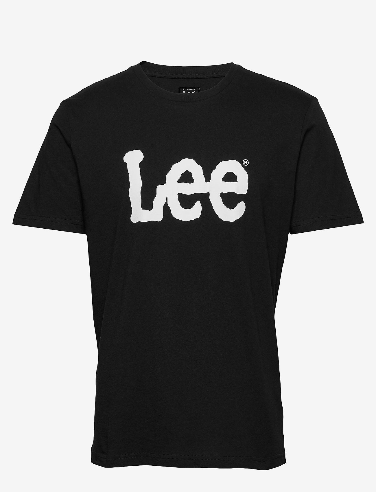 Lee Jeans - WOBBLY LOGO TEE - najniższe ceny - black - 0