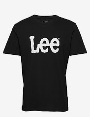 Lee Jeans - WOBBLY LOGO TEE - najniższe ceny - black - 0