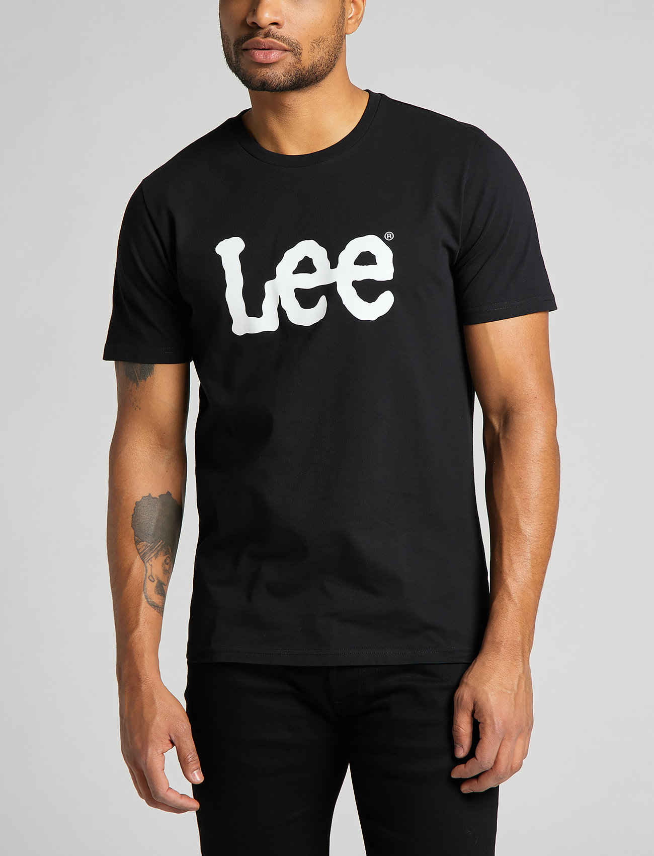 Lee Jeans - WOBBLY LOGO TEE - short-sleeved t-shirts - black - 0