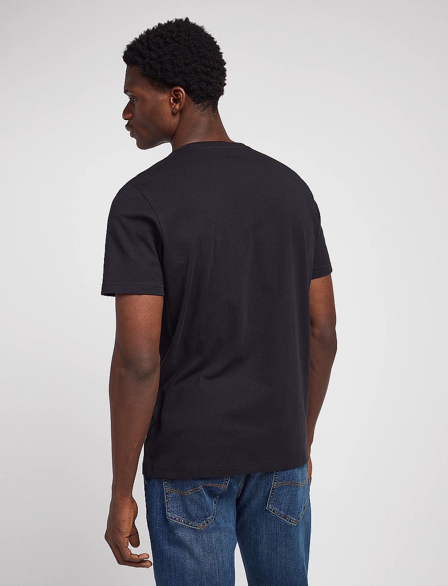 Lee Jeans - WOBBLY LOGO TEE - kurzärmelige t-shirts - black - 3