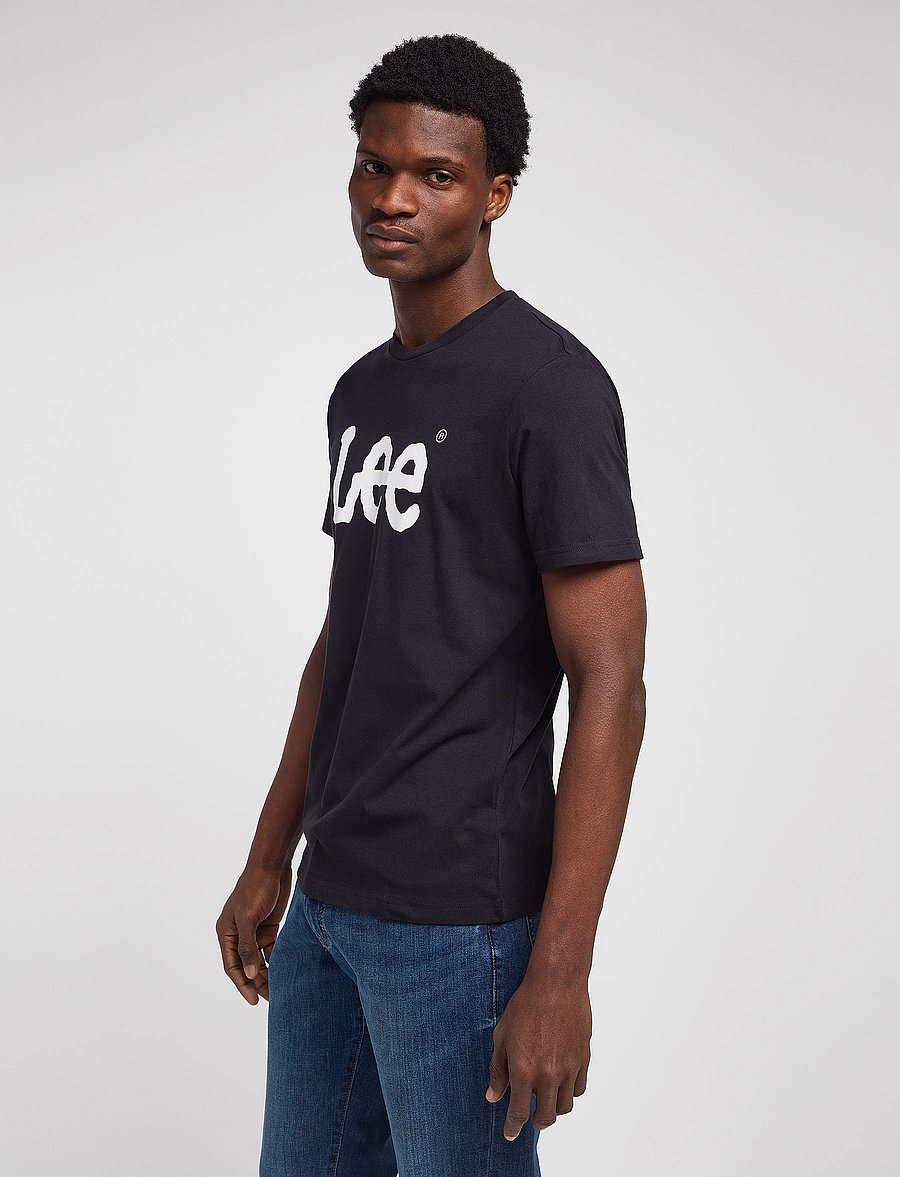 Lee Jeans - WOBBLY LOGO TEE - kurzärmelige t-shirts - black - 5
