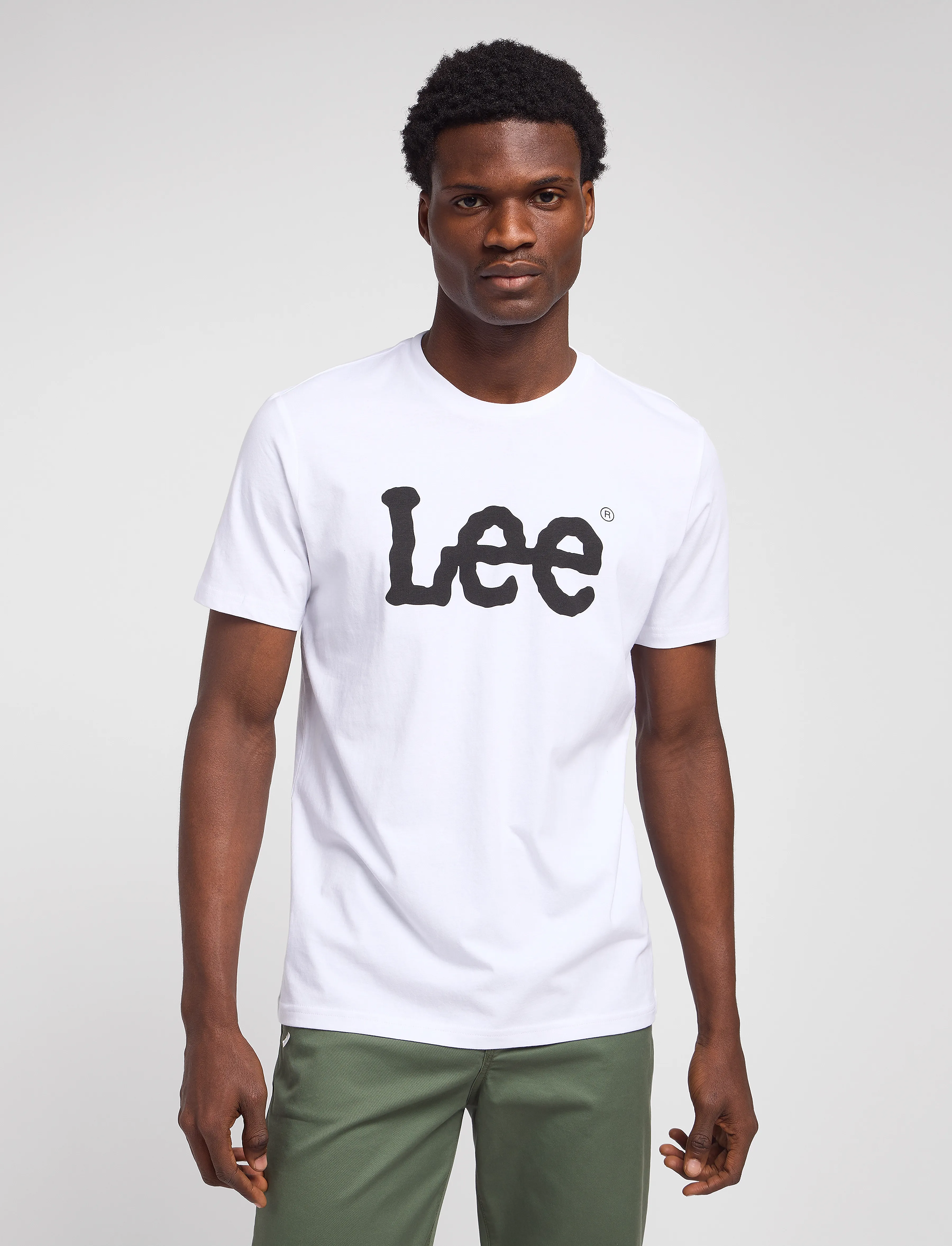 Lee Jeans Wobbly Logo Tee, Mænd, Wobbly Logo T-shirt, Hvid, Str: M
