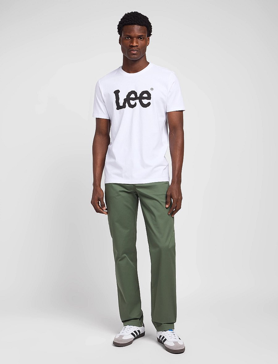 Lee Jeans - WOBBLY LOGO TEE - kurzärmelige t-shirts - white - 4
