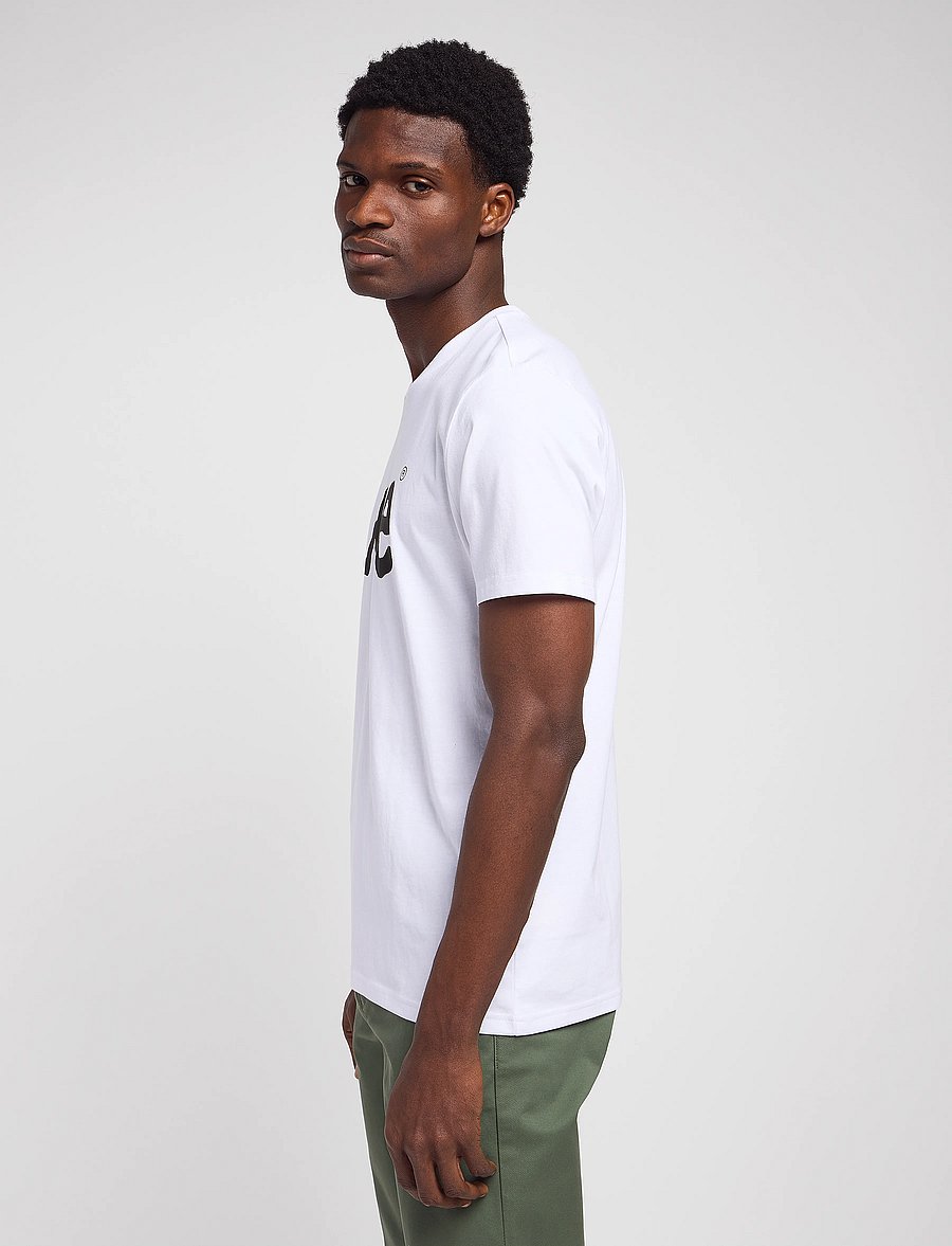 Lee Jeans - WOBBLY LOGO TEE - kurzärmelige t-shirts - white - 5