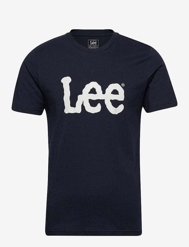 Lee Jeans - WOBBLY LOGO TEE - kortärmade t-shirts - navy drop - 1