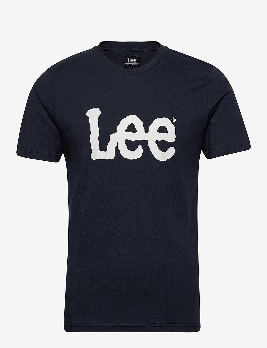 Lee Jeans - WOBBLY LOGO TEE - kurzärmelige t-shirts - navy drop - 1