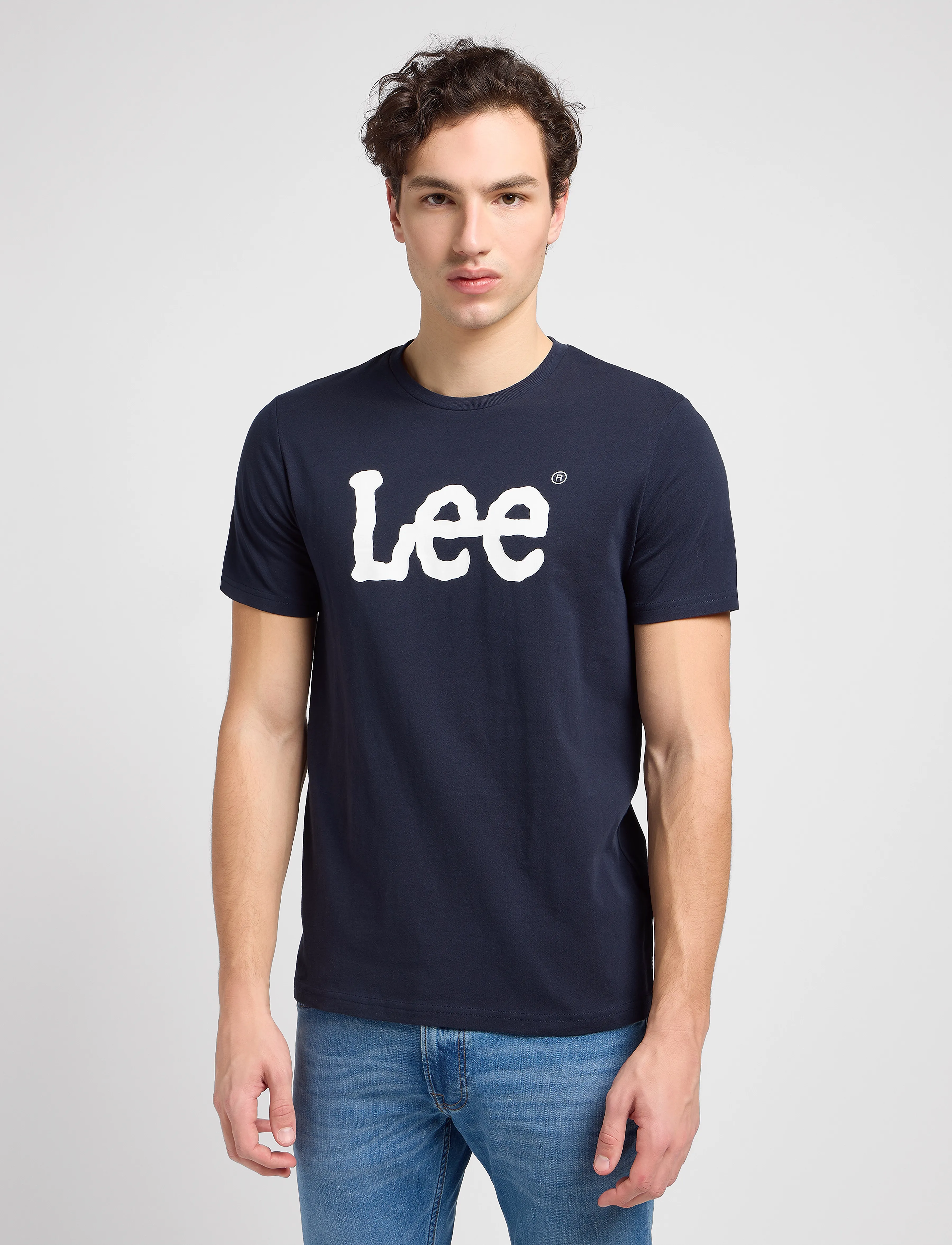 Lee Jeans WOBBLY LOGO TEE - T-Shirts - NAVY DROP / navy