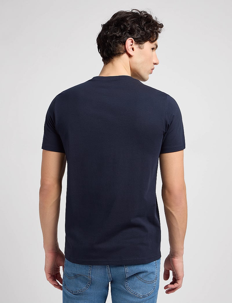 Lee Jeans - WOBBLY LOGO TEE - kortärmade t-shirts - navy drop - 3