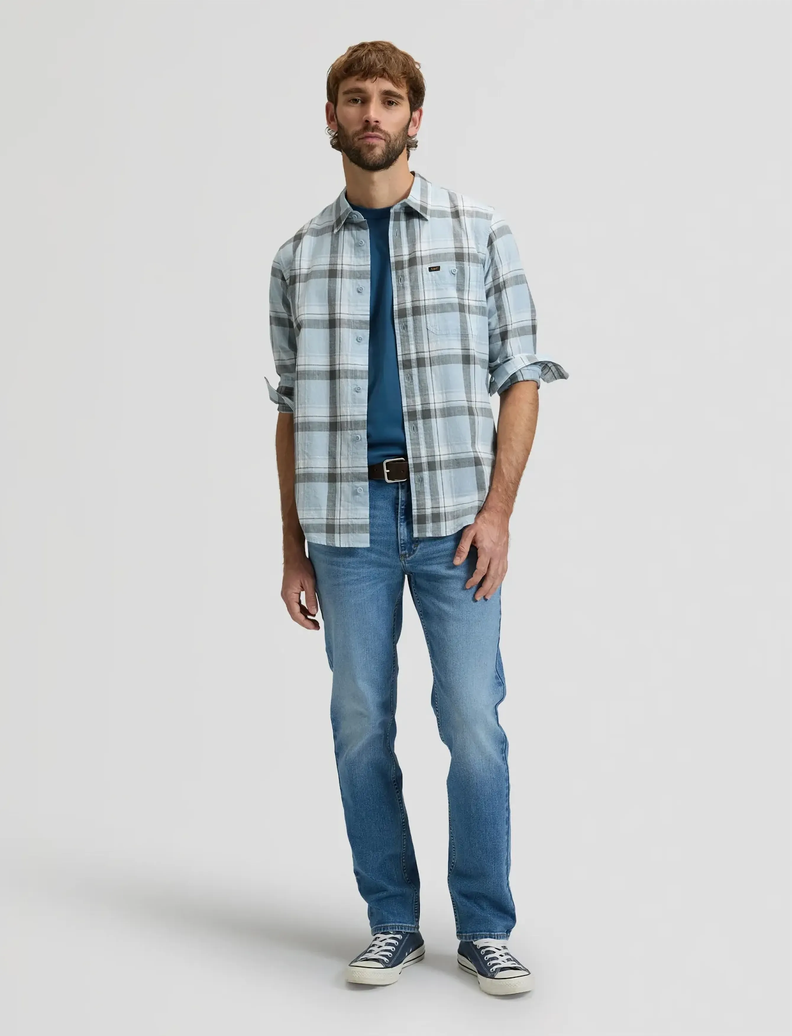 Lee Jeans - LEESURE SHIRT - casual skjorter - concrete gray plaid - 3