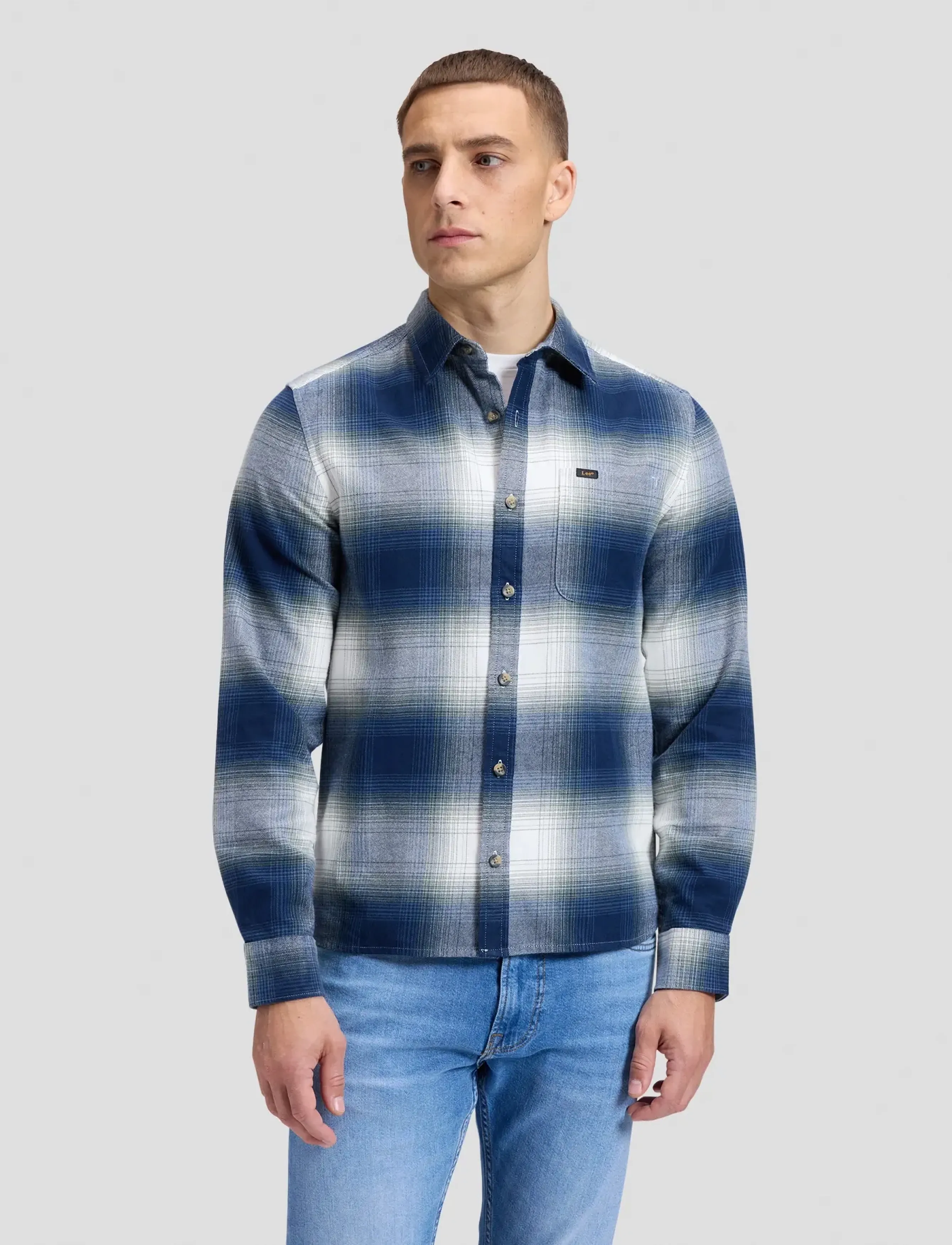 Lee Jeans LEESURE SHIRT - Riided - DRESS BLUES / navy