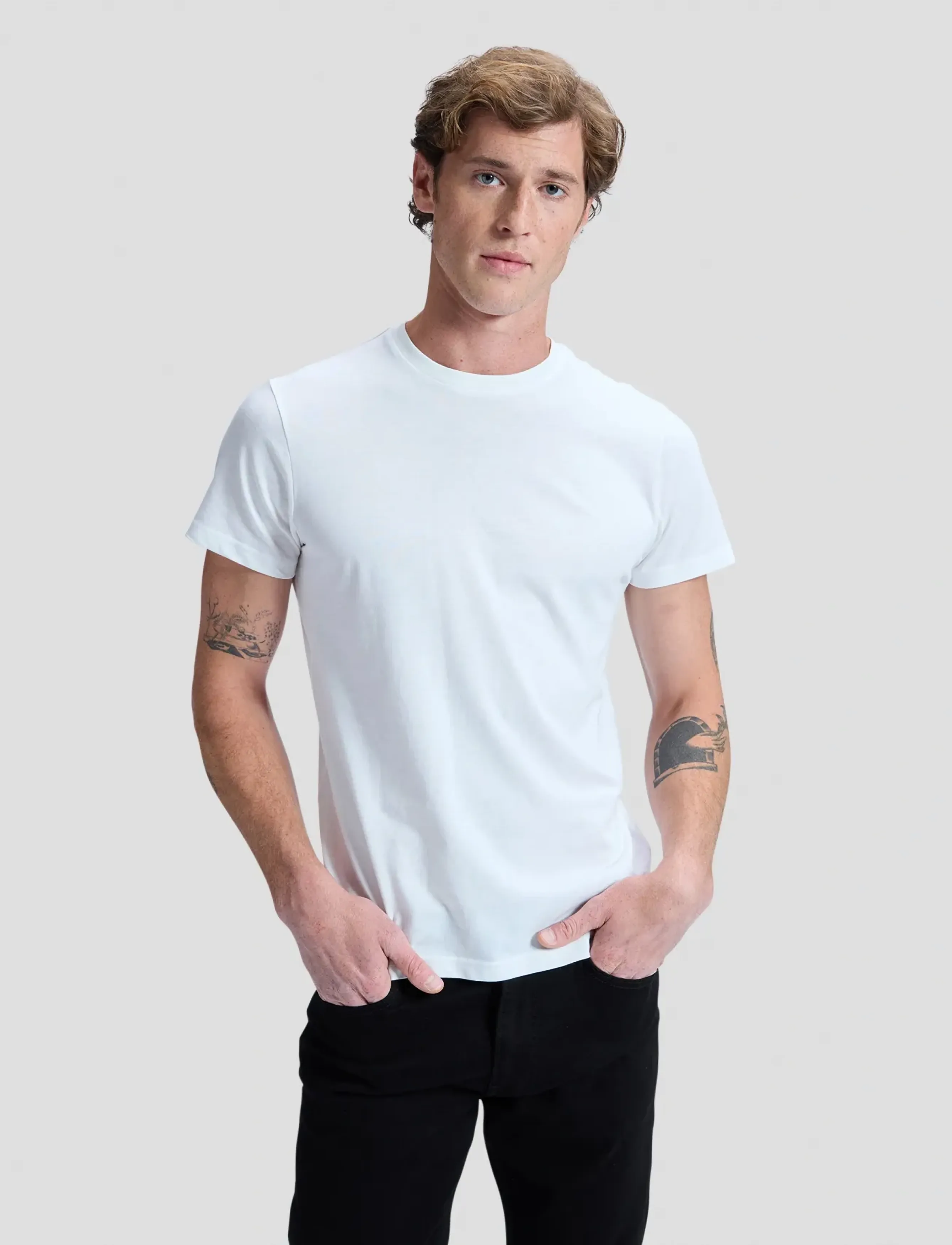 Lee Jeans Twin Pack Crew, 3XL, T-shirts, Weiß - Short-sleeved, Männerswear