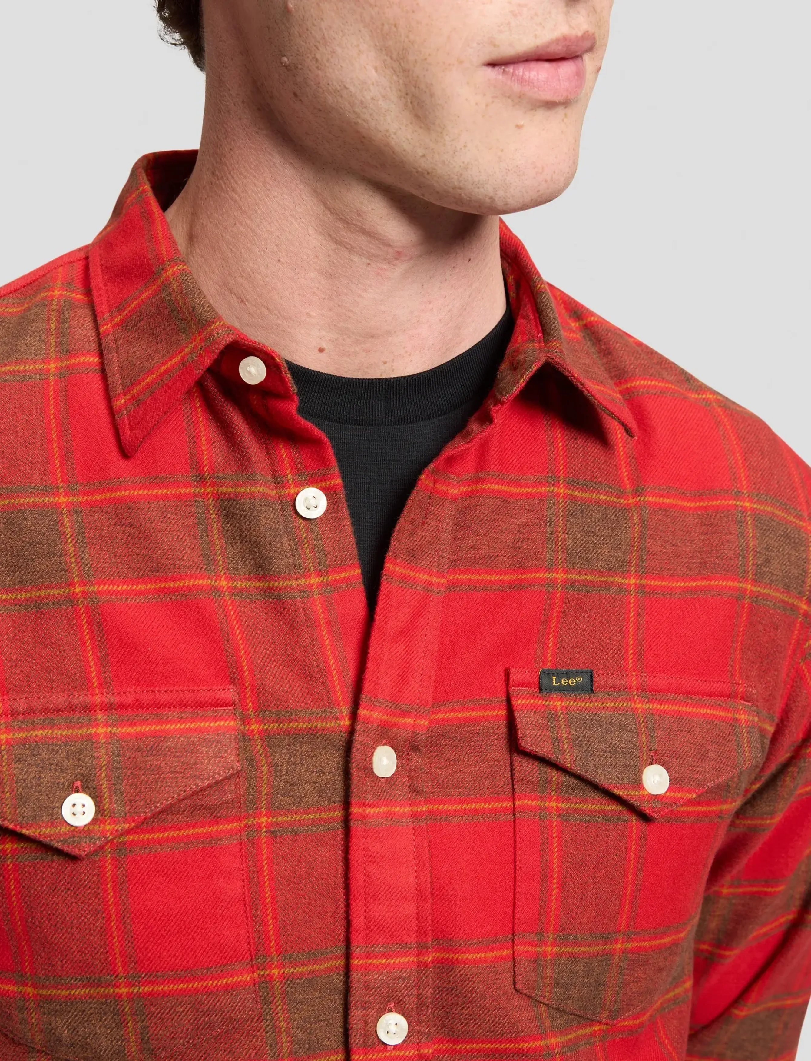Lee Jeans - REGULAR SHIRT - fødselsdagsgaver - autumn red - 5