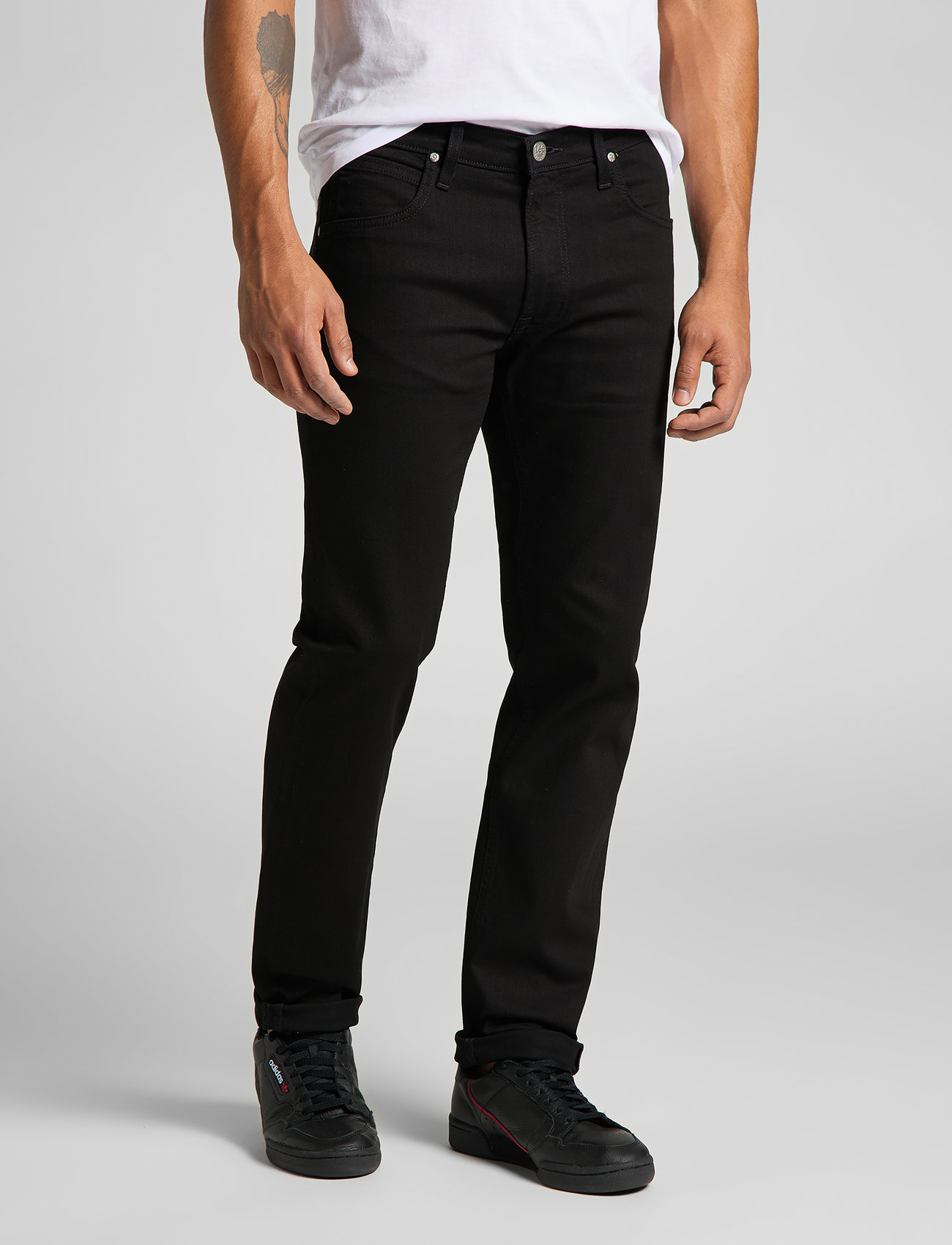 Lee Jeans - DAREN ZIP FLY - regular piegriezuma džinsa bikses - clean black - 0