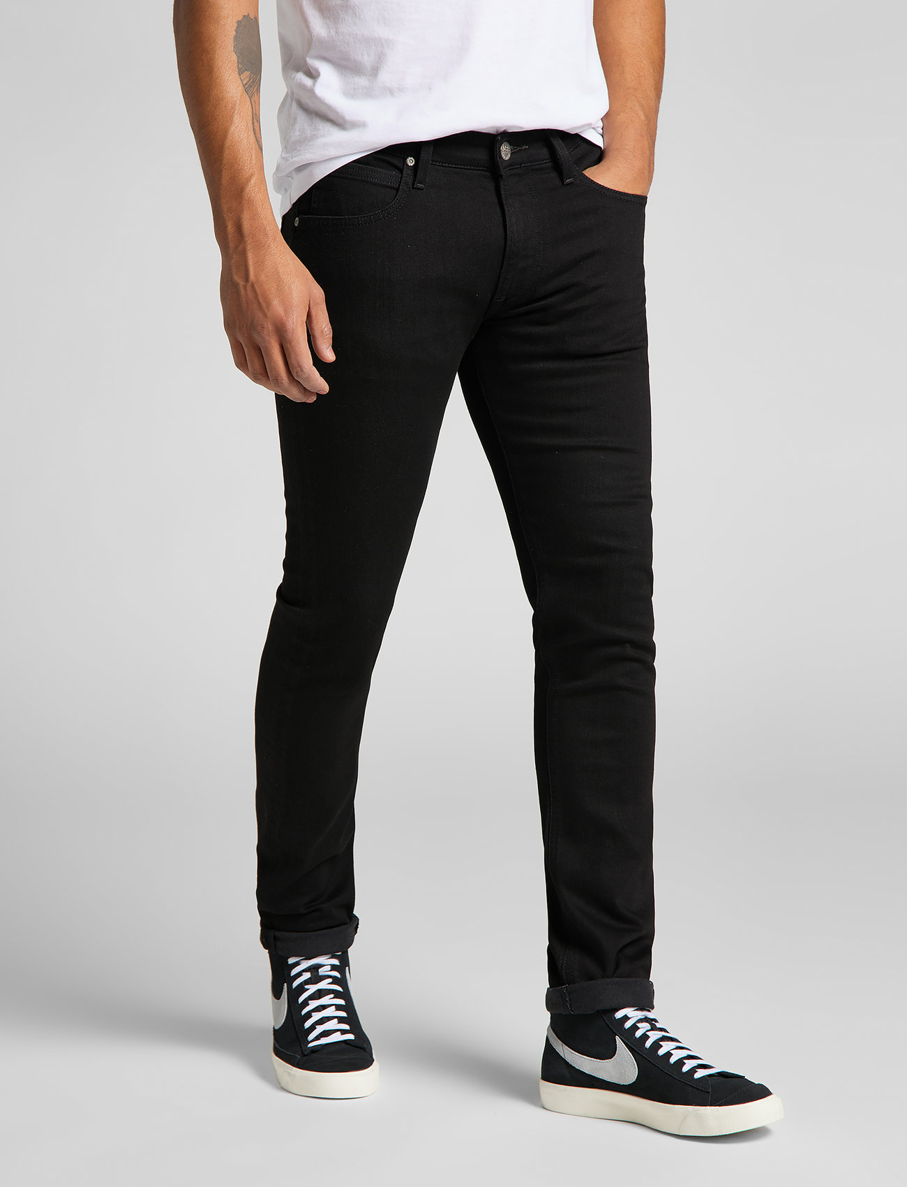 Lee Jeans - LUKE - brīva piegriezuma džinsi - clean black - 0