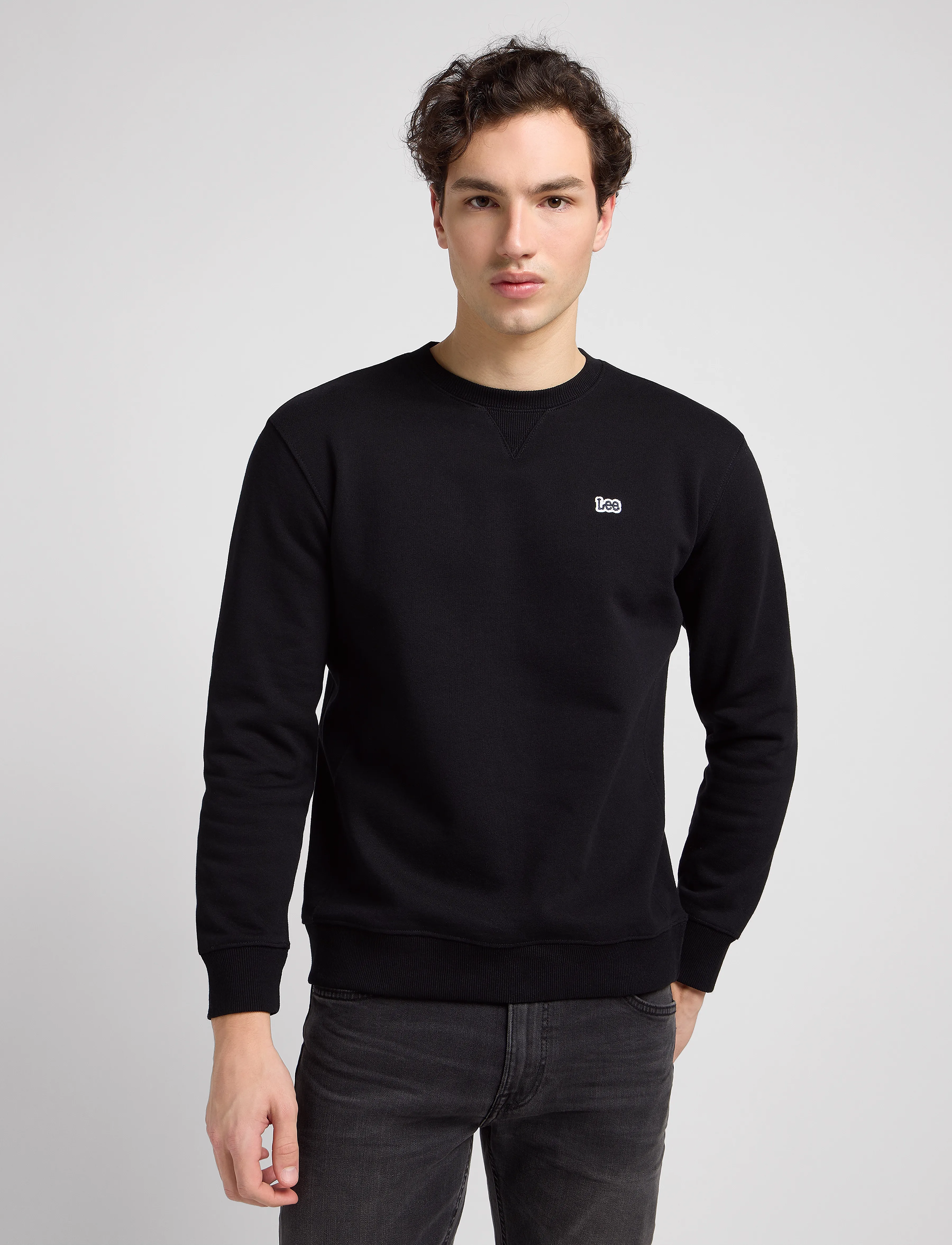 Lee Jeans Plain Crew Sws, XXL, Black, Sweatshirts & Hættetrøjer > Sweatshirts, Herre