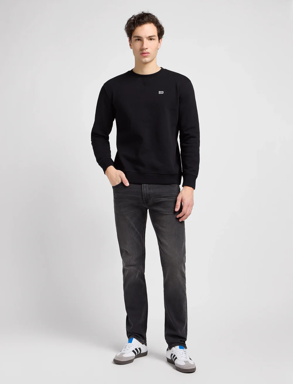 Lee Jeans - PLAIN CREW SWS - collegepaidat - black - 4