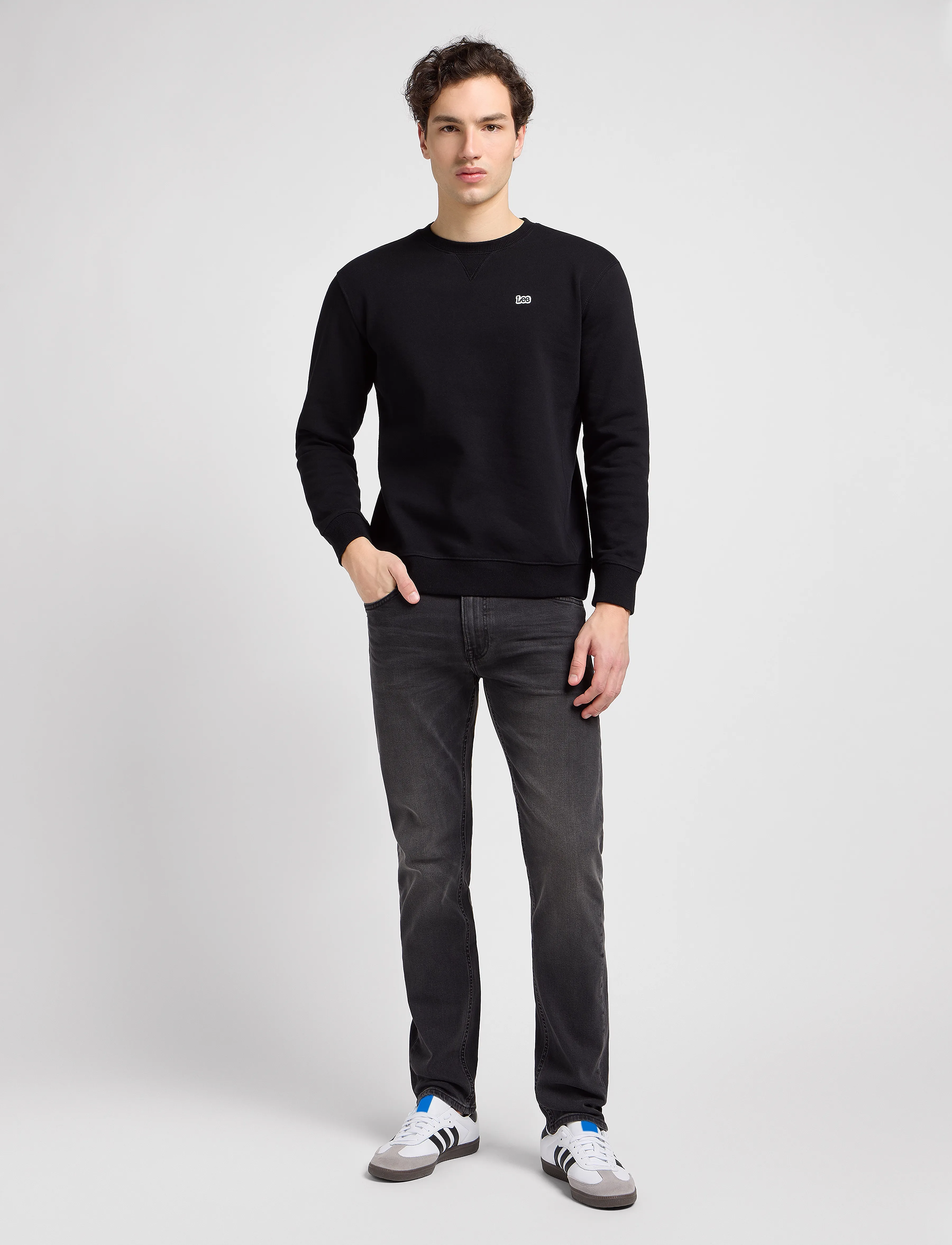 Lee Jeans - PLAIN CREW SWS - džemperiai - black - 4
