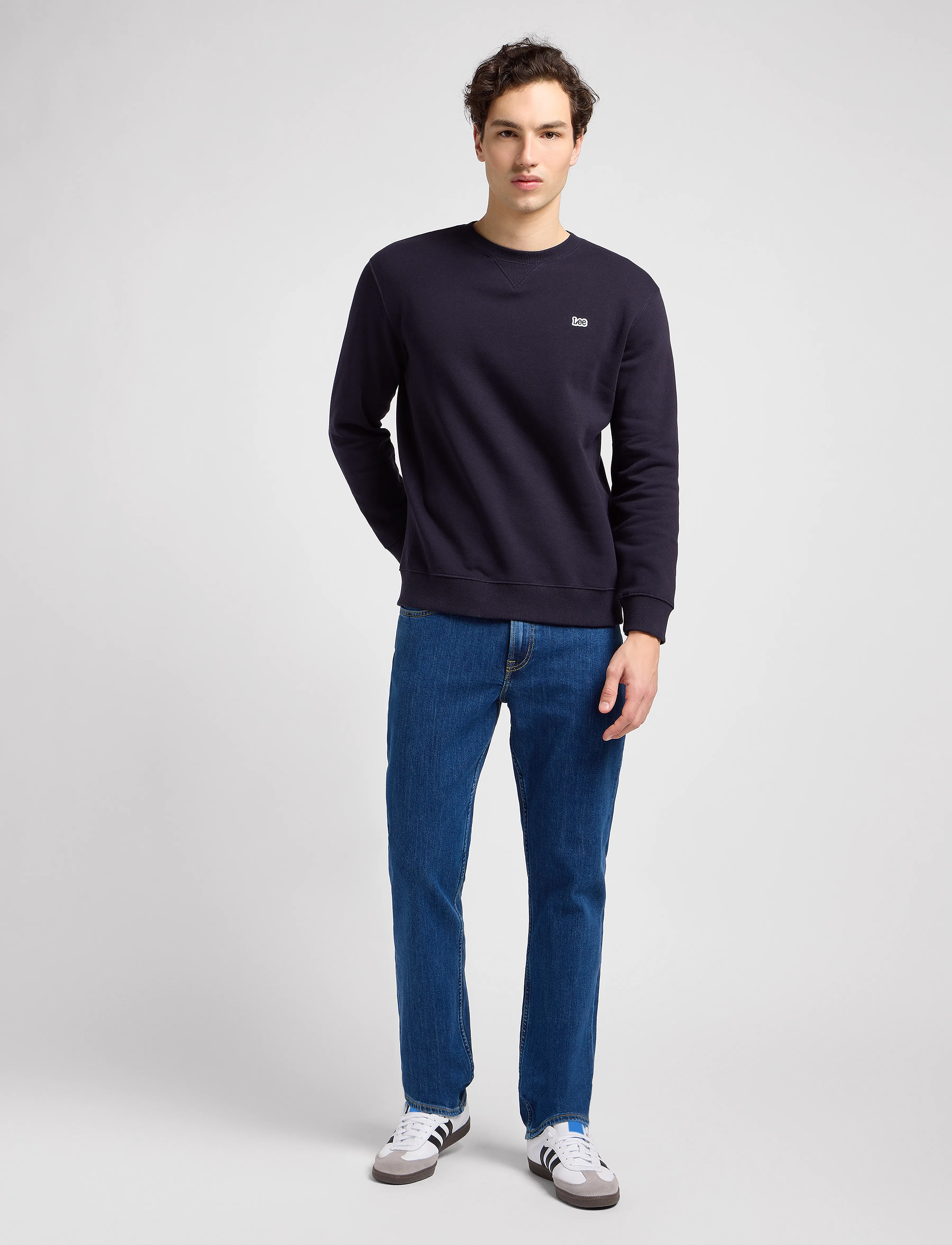 Lee Jeans - PLAIN CREW SWS - bluzy - midnight navy - 4