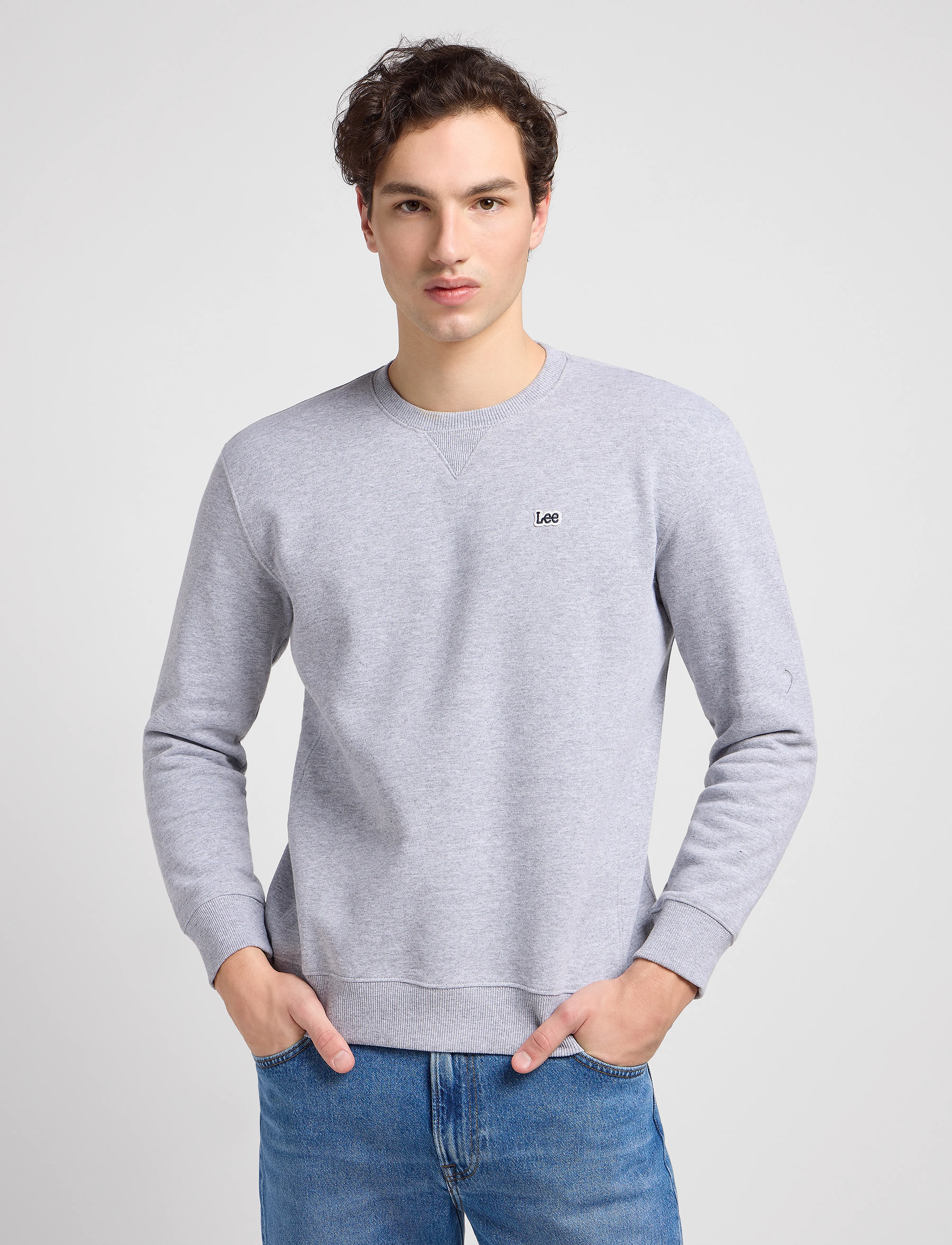 Lee Jeans PLAIN CREW SWS - Sweatshirts - GREY MELE / grey