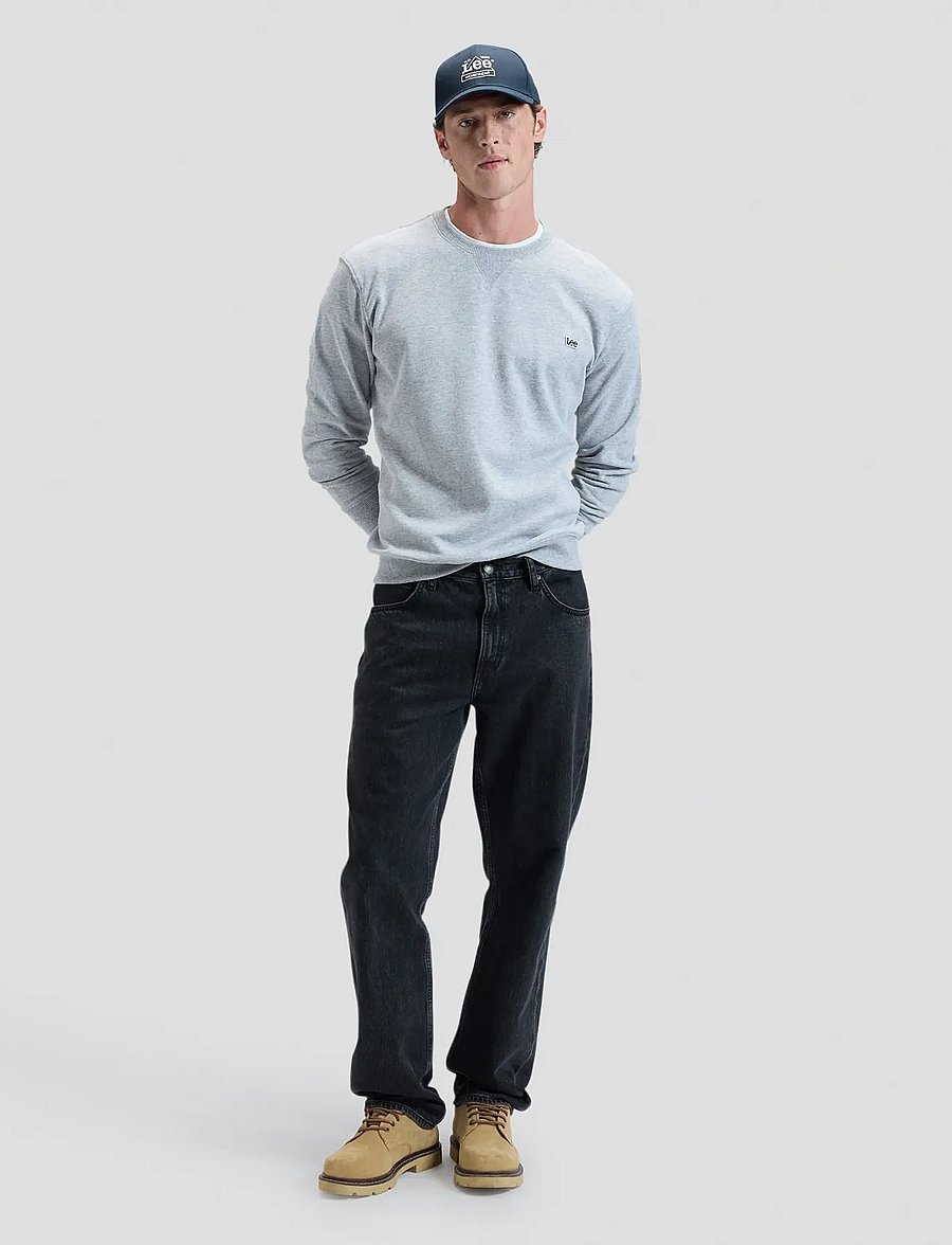 Lee Jeans - PLAIN CREW SWS - sweatshirts - grey mele - 4