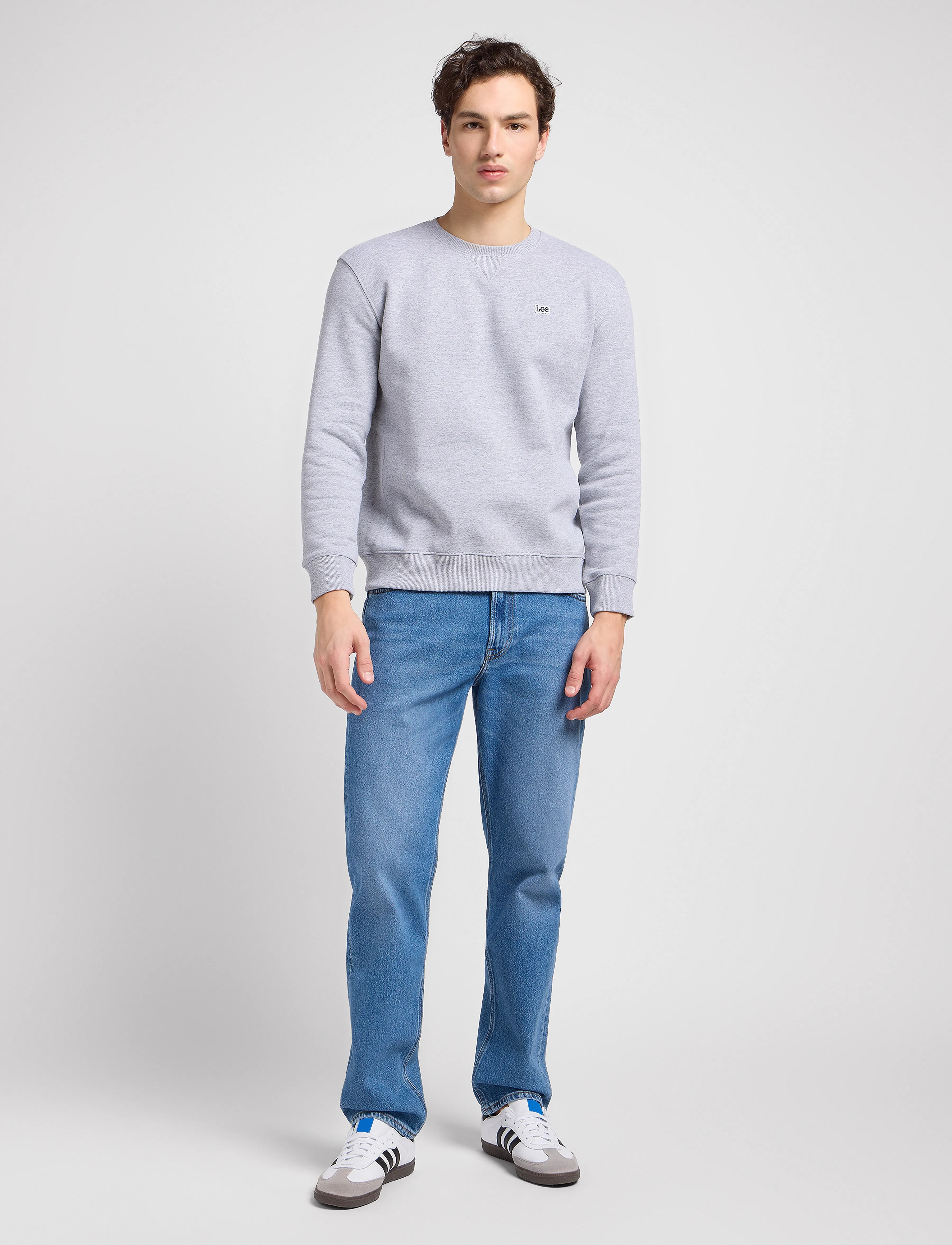 Lee Jeans - PLAIN CREW SWS - sweatshirts - grey mele - 4