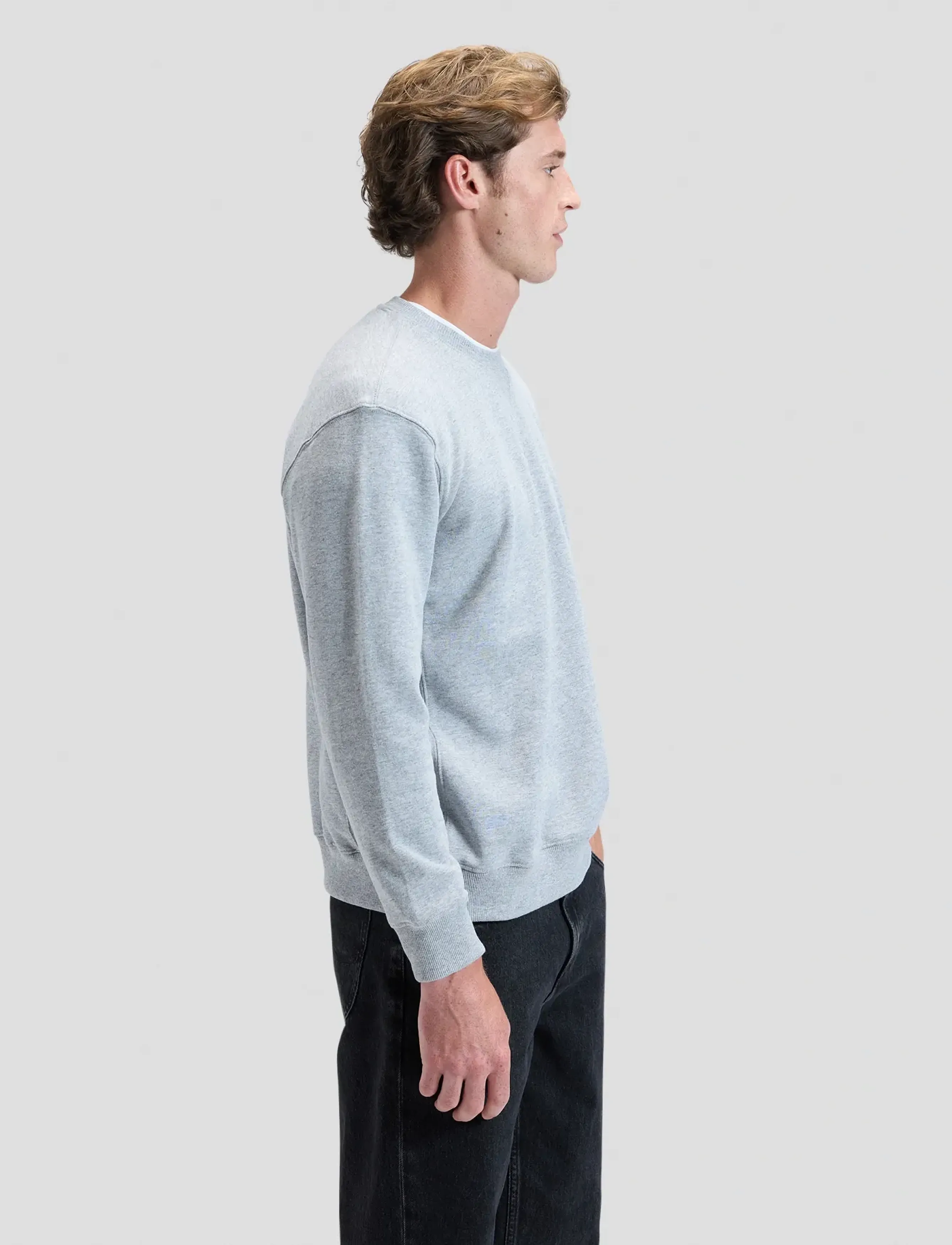 Lee Jeans - PLAIN CREW SWS - sweatshirts - grey mele - 5