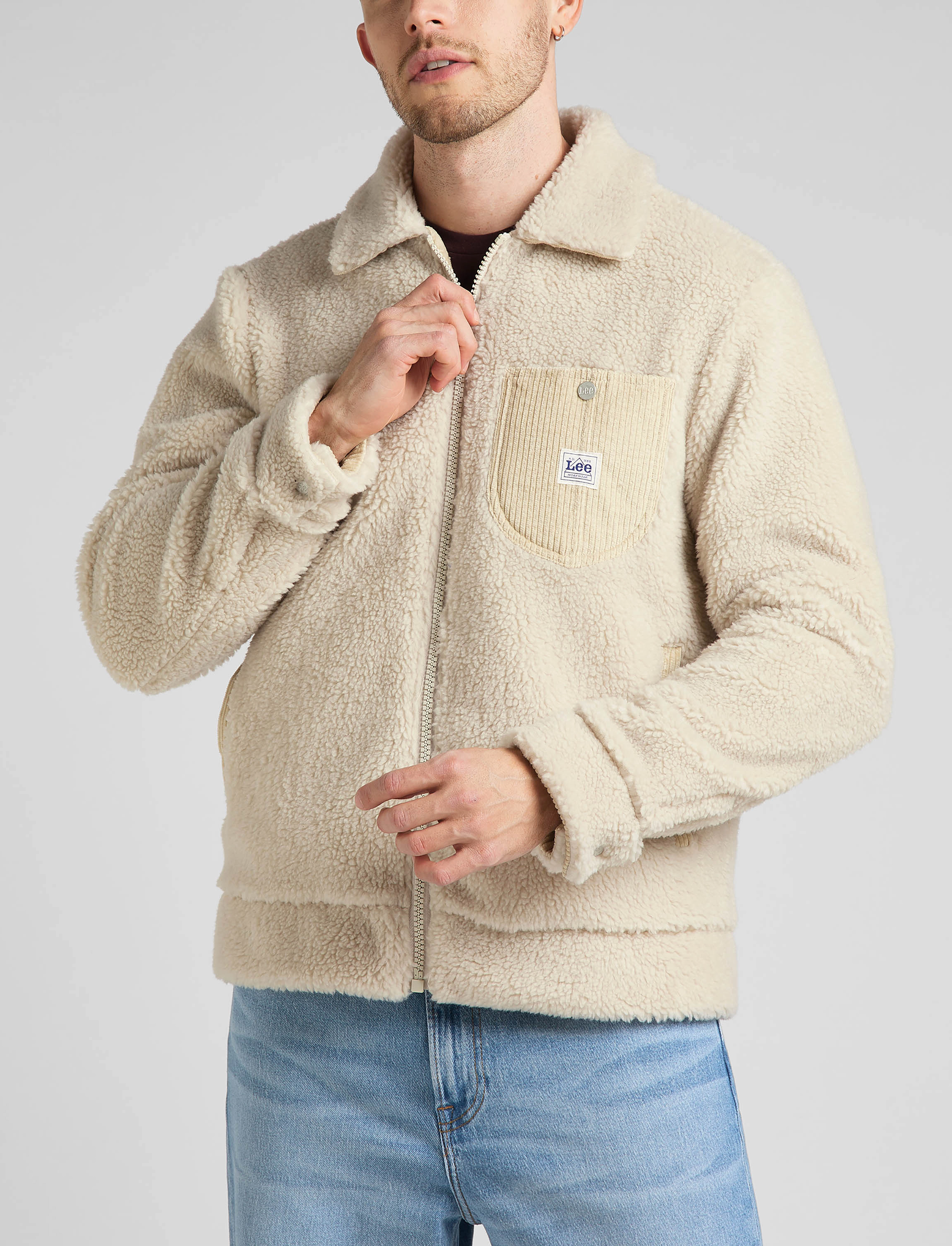 Lee Jeans - 91B SHERPA JACKET - ecru - 2
