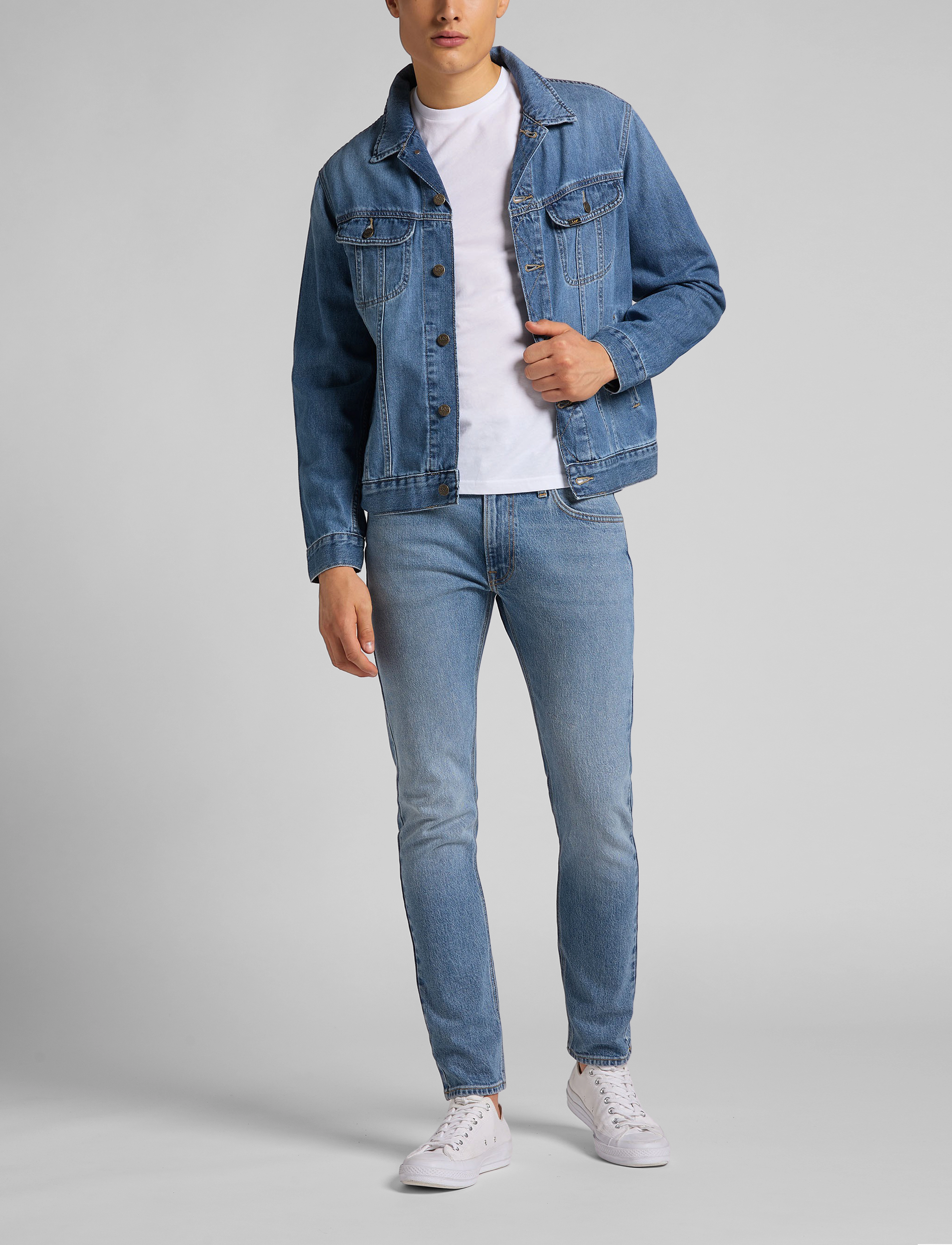 Lee Jeans - RIDER JACKET - blue bird mid worn - 3