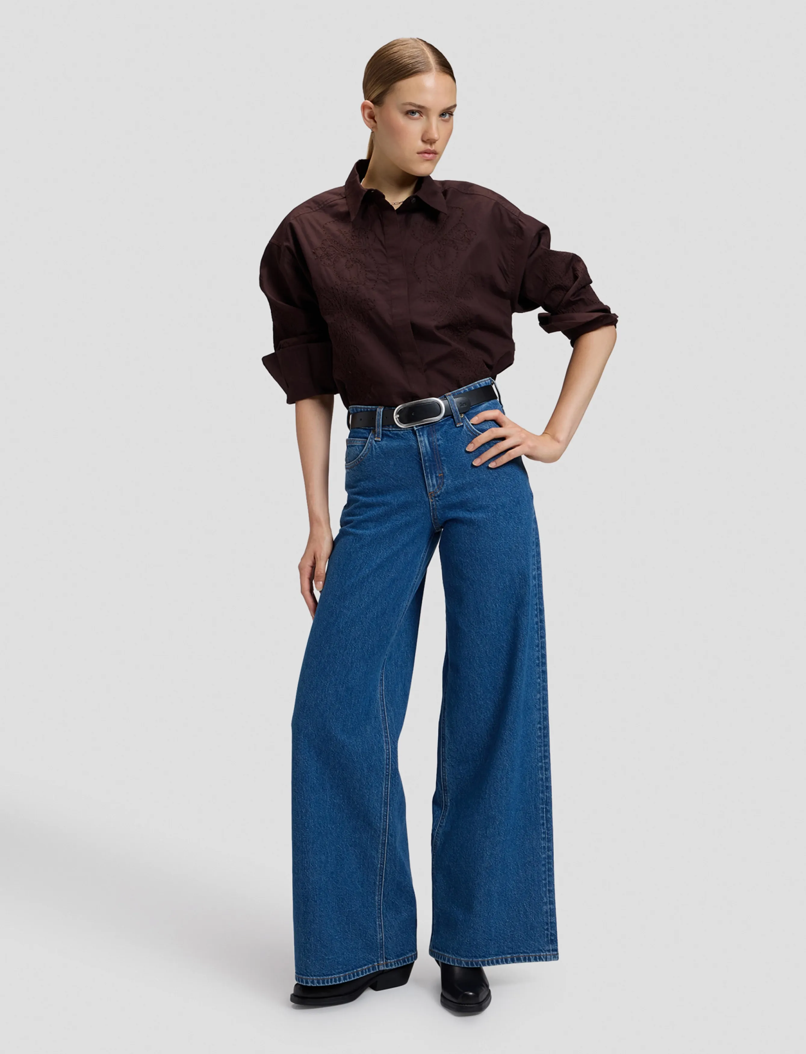 Lee Jeans - OVAL BUCKLE BELT - läderskärp - black - 3