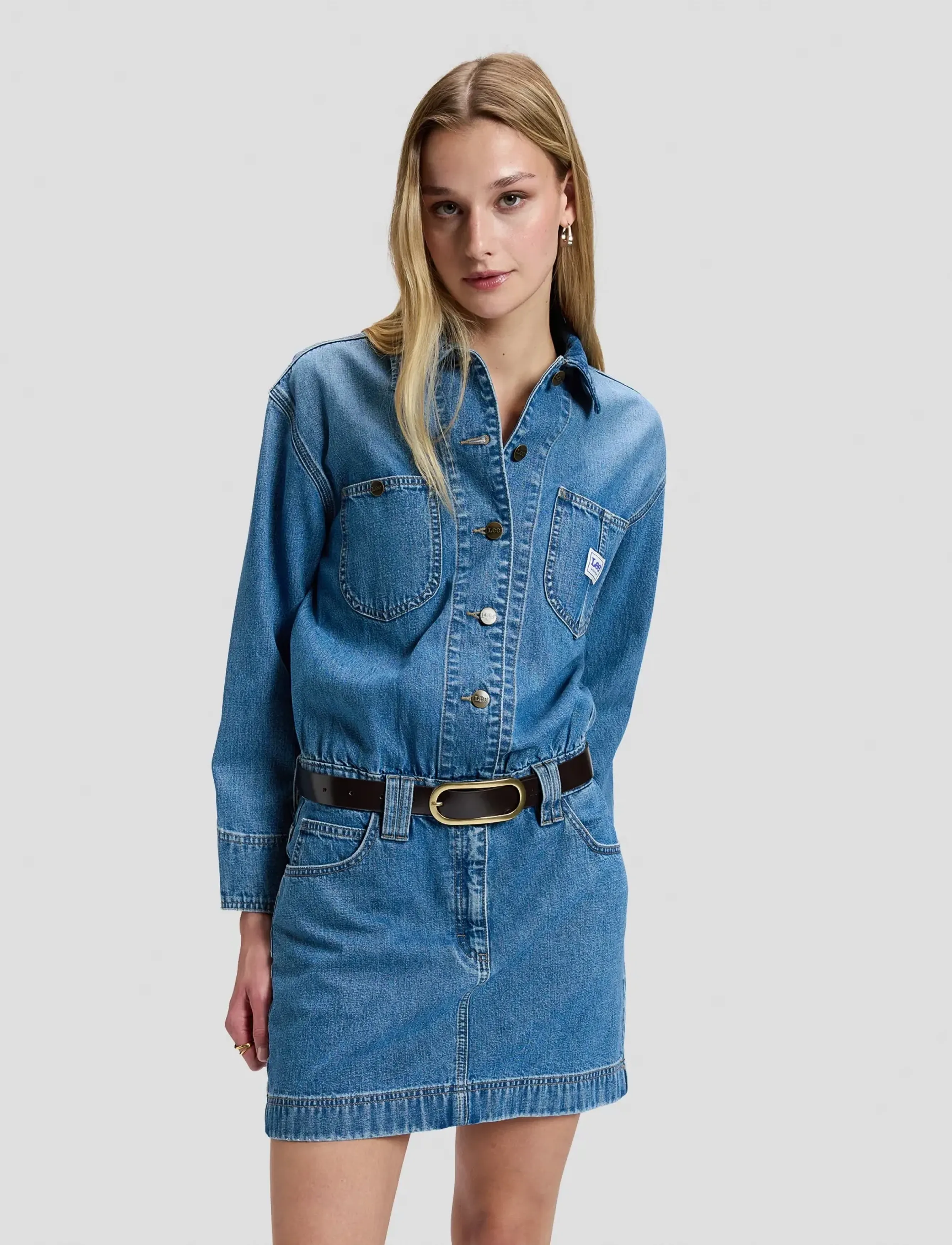 Lee Jeans - OVAL BUCKLE BELT - leather belts - dark brown - 2